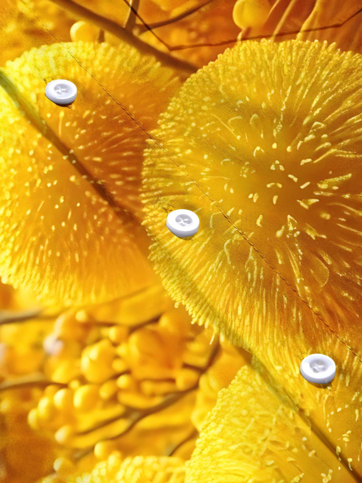 Plant Print Men's Pocket Short Sleeve Shirts