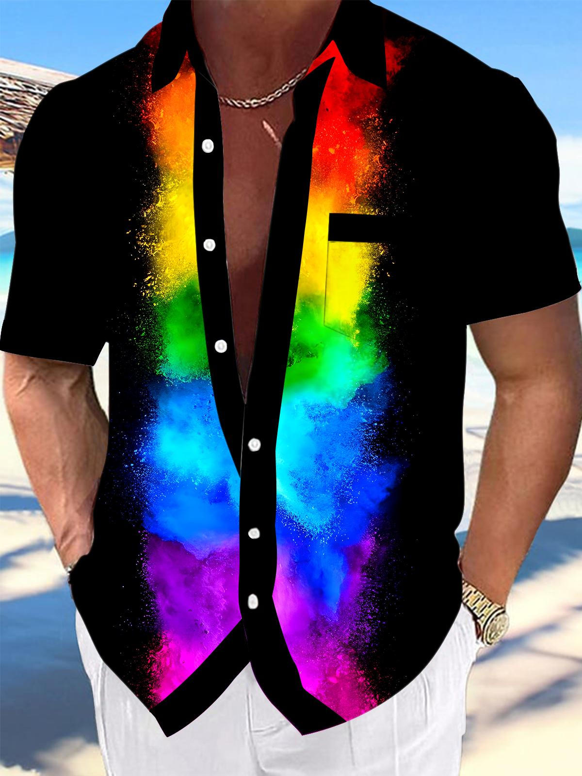 Tie Dye Men's Pocket Short Sleeve Shirts