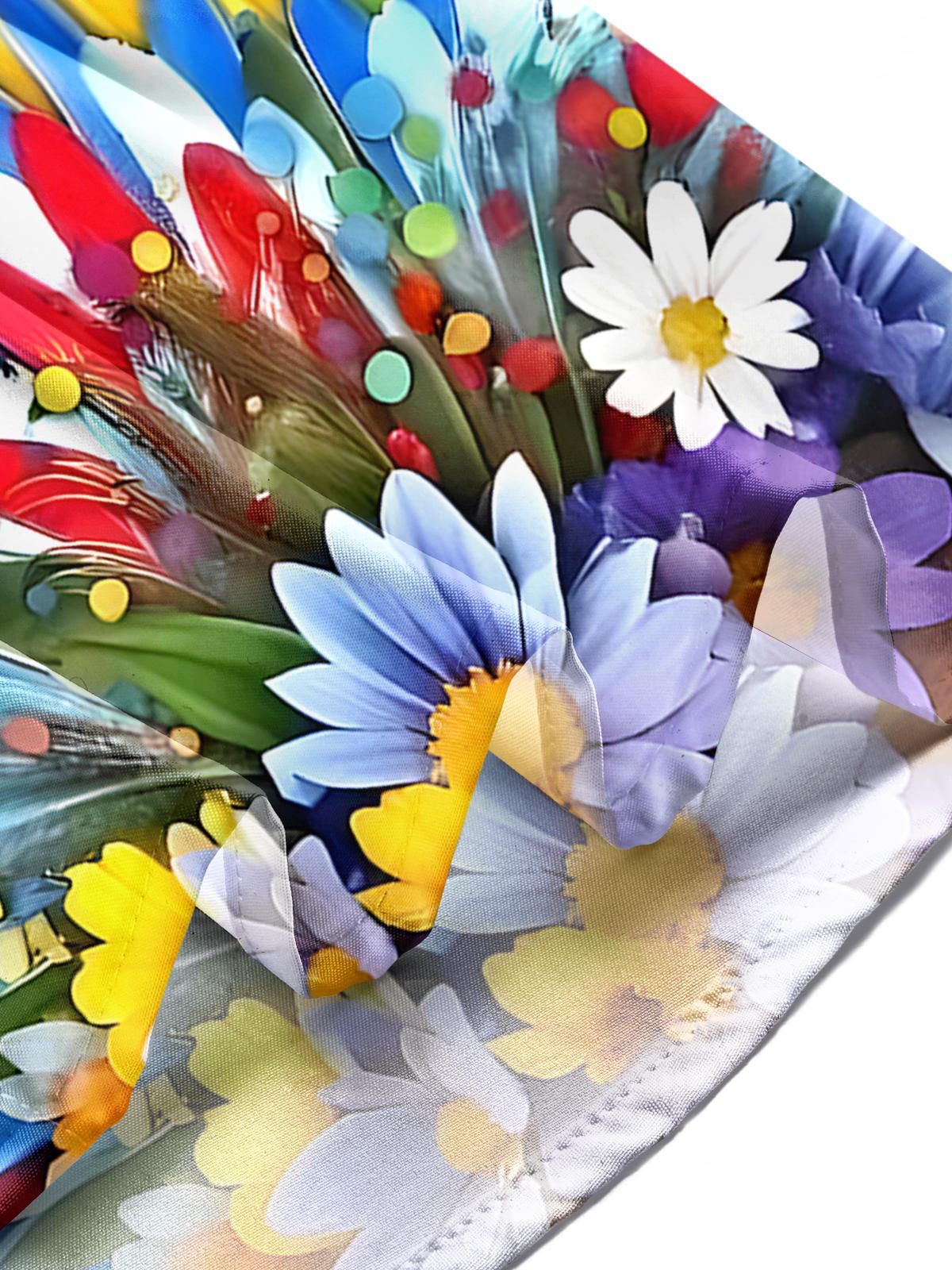 Mask Floral Men's Pocket Short Sleeve Shirts