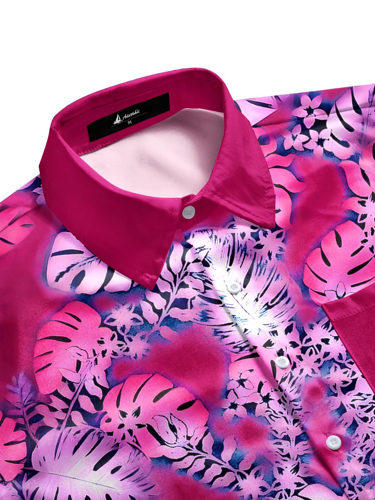 Hawaiiab Leaf Men's Pocket Short Sleeve Shirts