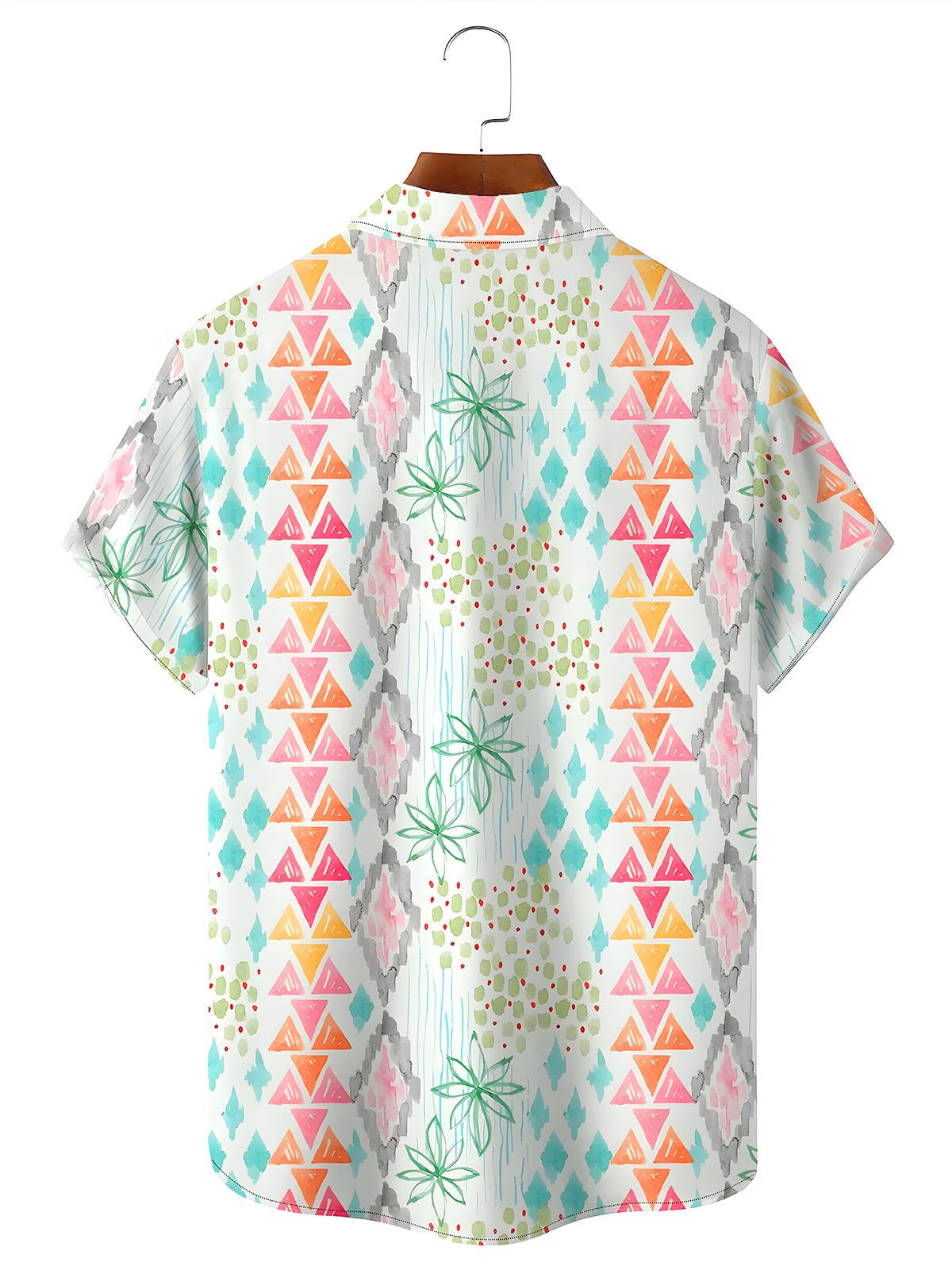 Geometry Men's Pocket Short Sleeve Shirts