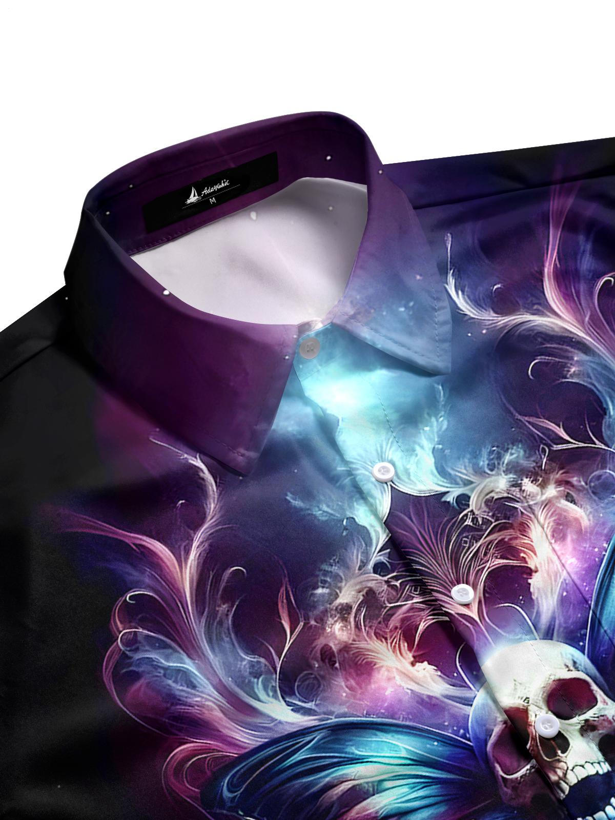 Skull Butterfly Men's Pocket Short Sleeve Shirts