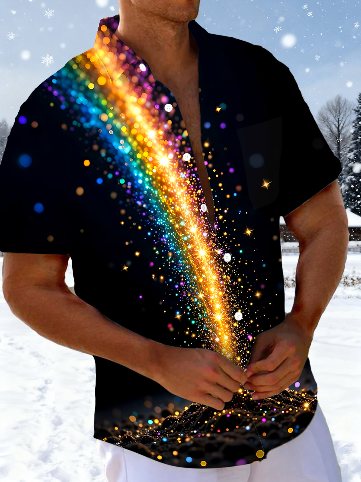 Tie Dye Men's Pocket Short Sleeve Shirts