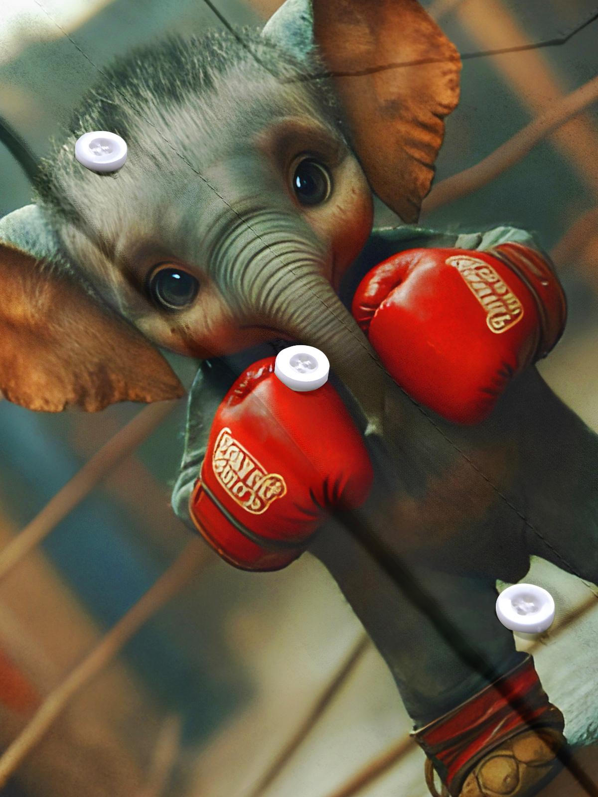 Fun Boxing Elephant Men's Pocket Short Sleeve Shirts