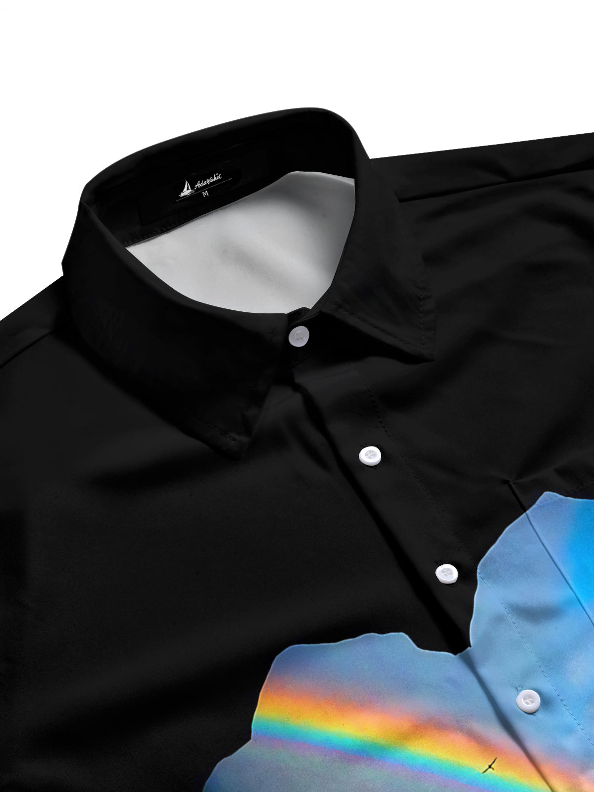 Rainbow Print Men's Pocket Short Sleeve Shirts