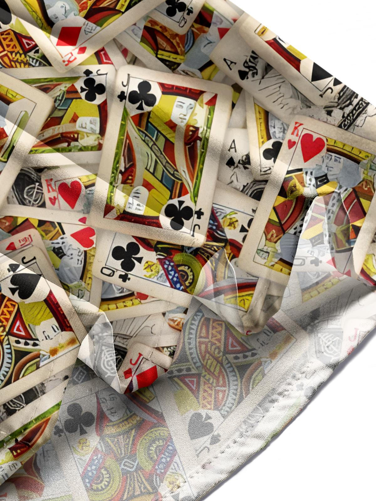 Poker Print Men's Pocket Short Sleeve Shirts