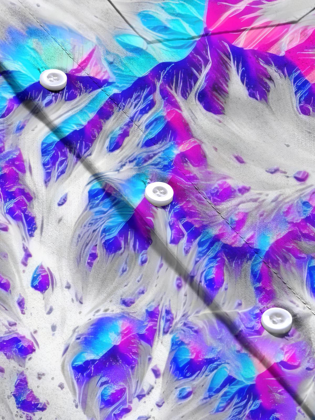 Abstract Gradient Print Men's Pocket Short Sleeve Shirts