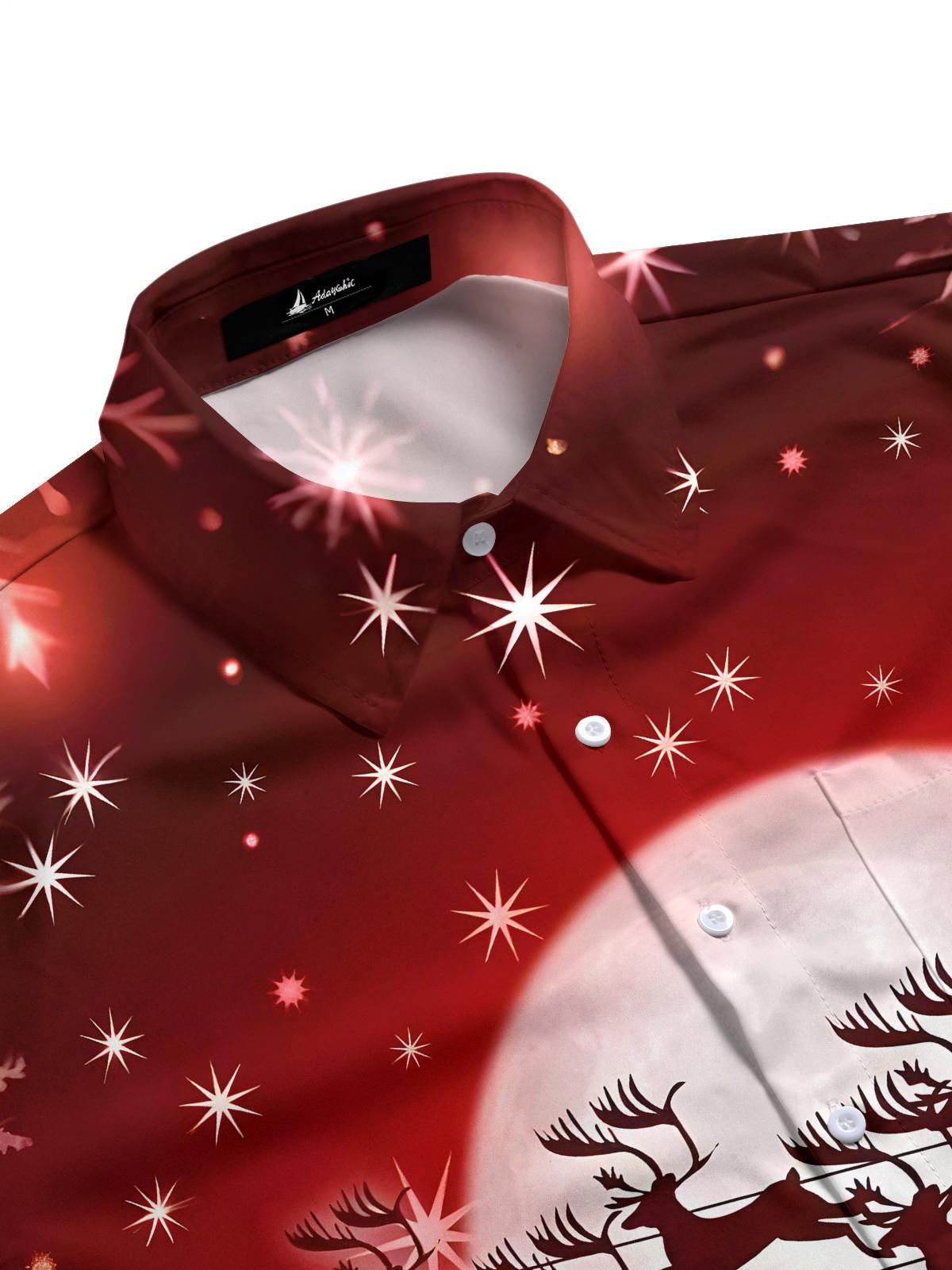 Christmas Men's Pocket Long Sleeve Shirts