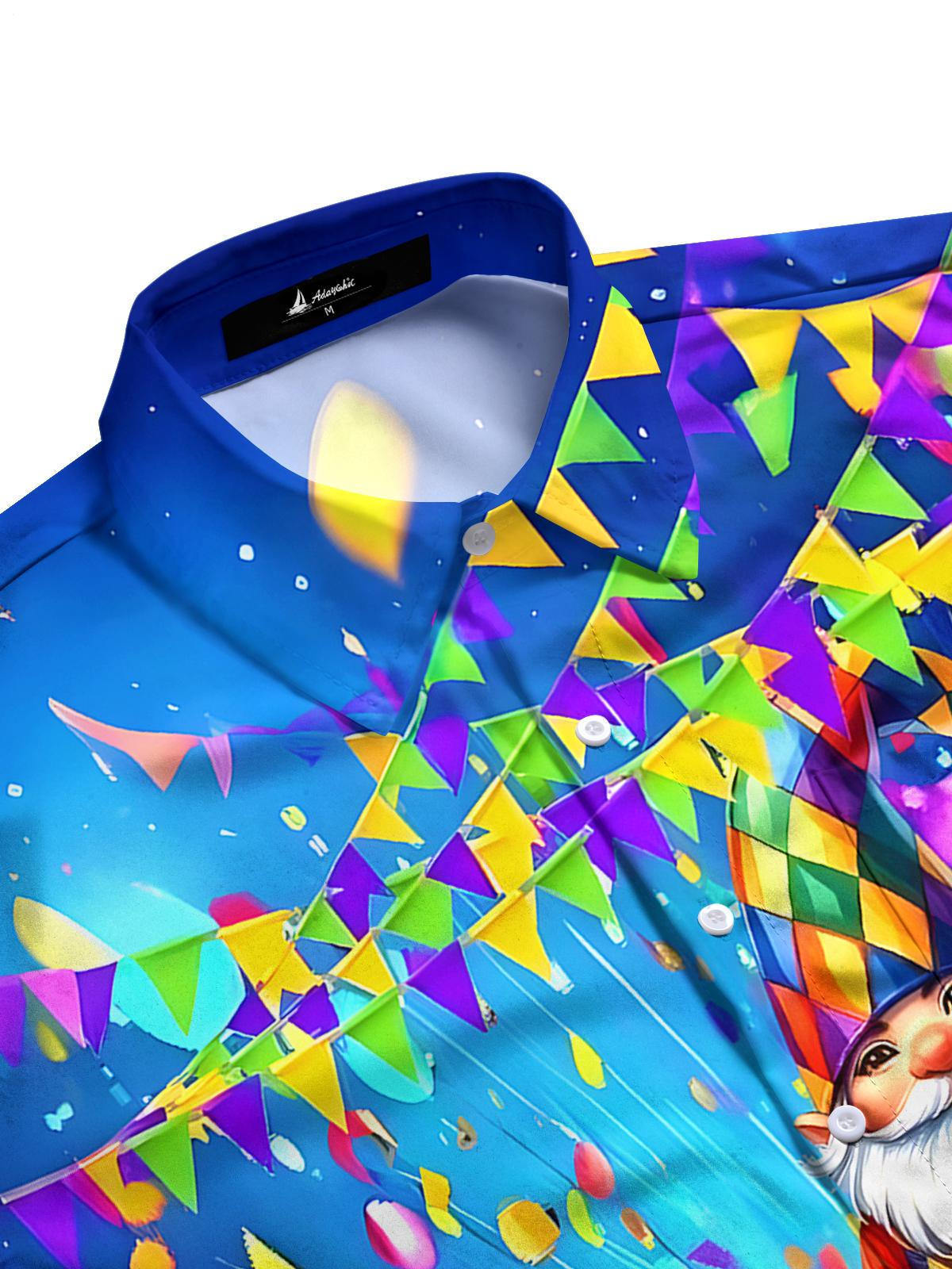 Mardi Gras Men's Pocket Short Sleeve Shirts