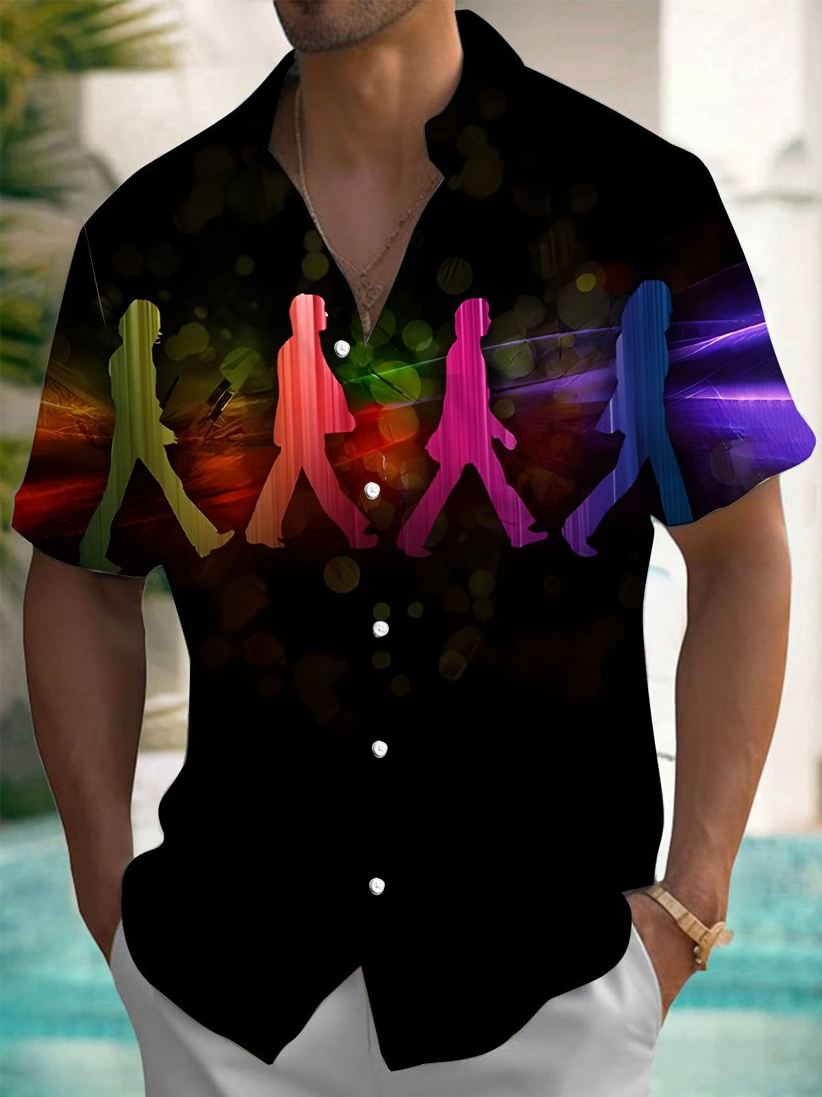 Art Print Men's Pocket Short Sleeve Shirts