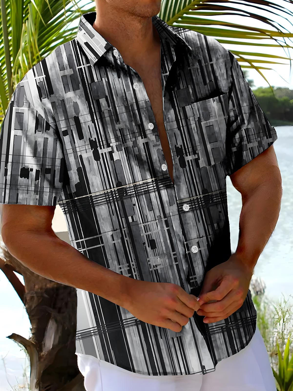 Geometry Men's Pocket Short Sleeve Shirts