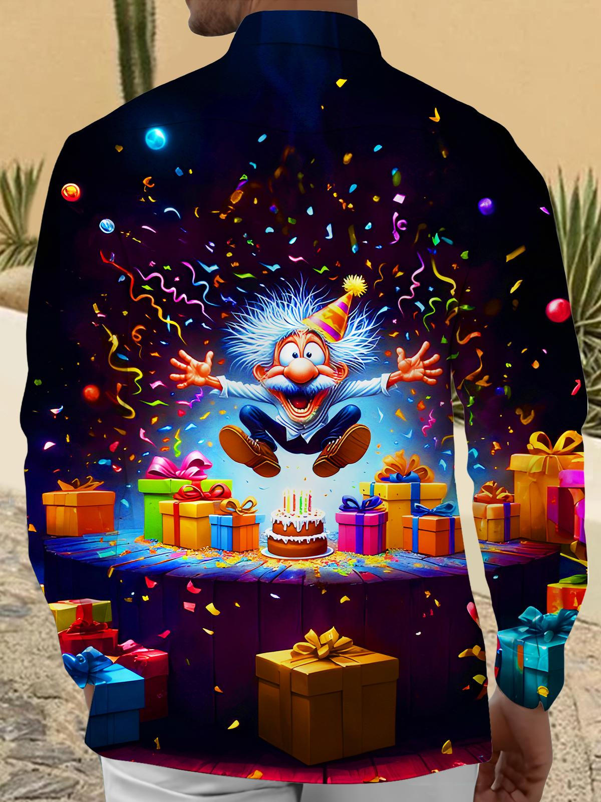 Fun Festive Ribbon Gifts Seniors Celebrate Men's Pocket Long Sleeve Shirts