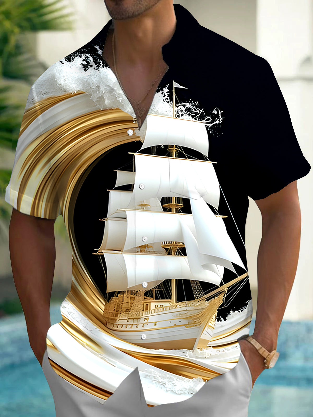 Boat Men's Pocket Short Sleeve Shirts