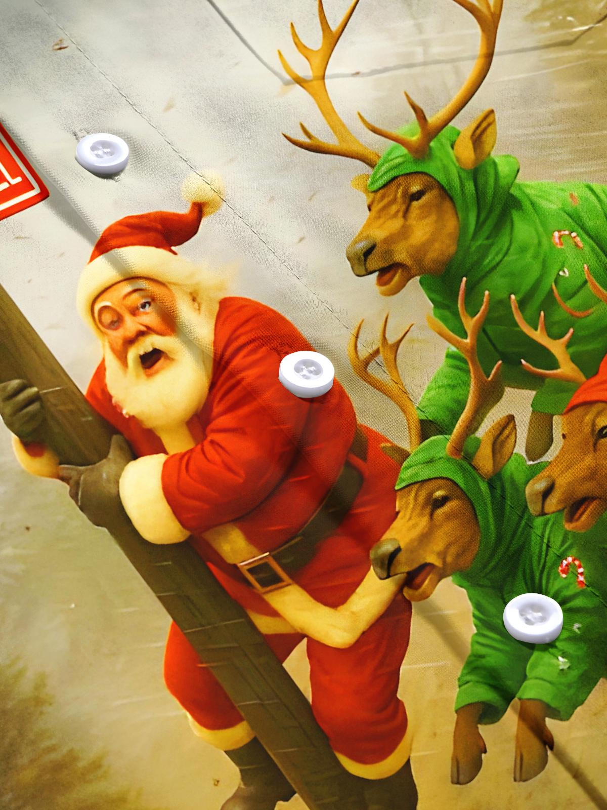 Fun Christmas Countdown Santa Claus Reindeer Escape Xmas Men's Pocket Short Sleeve Shirts