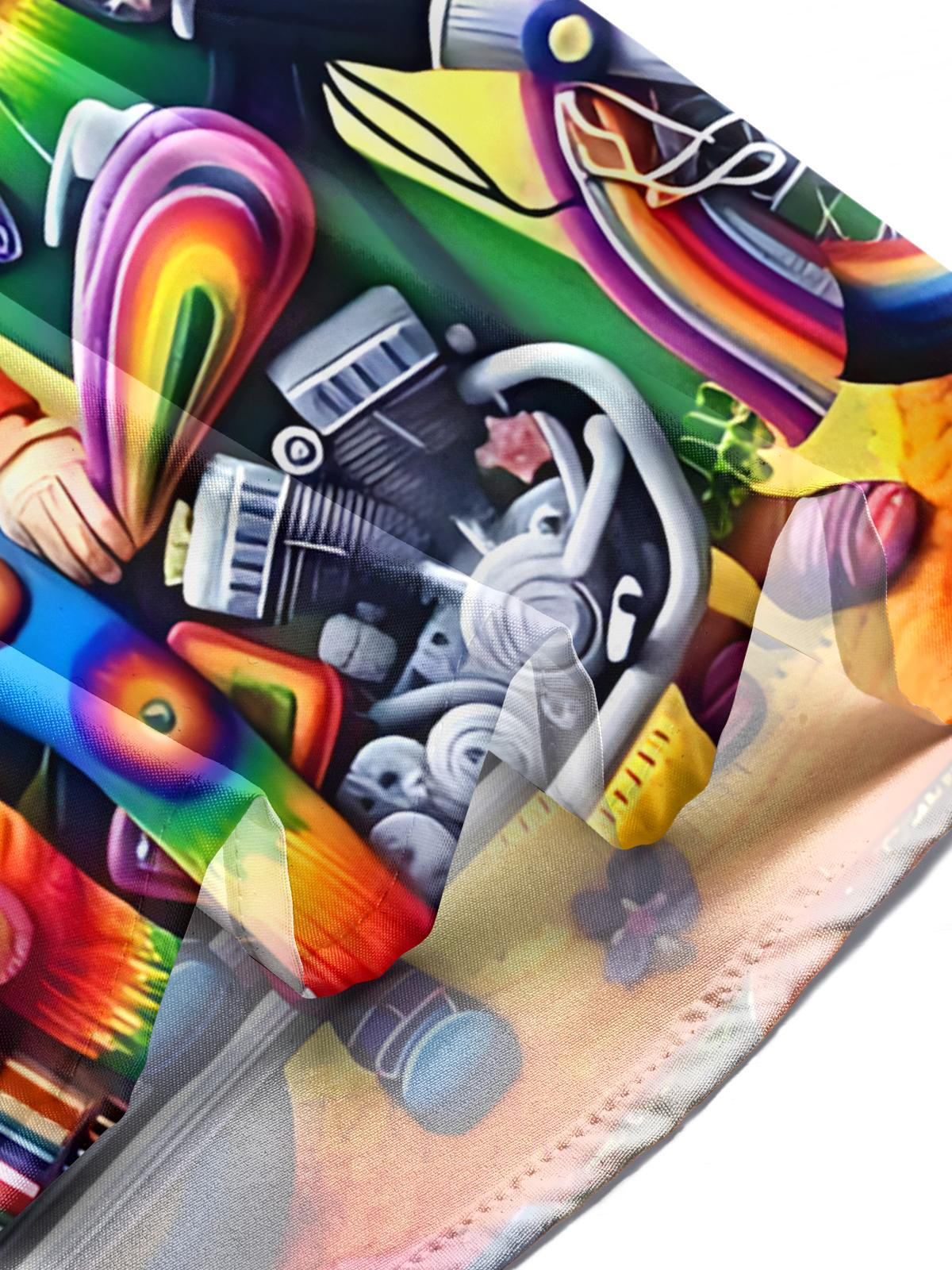 Hippie Art Print Men's Pocket Long Sleeve Shirts