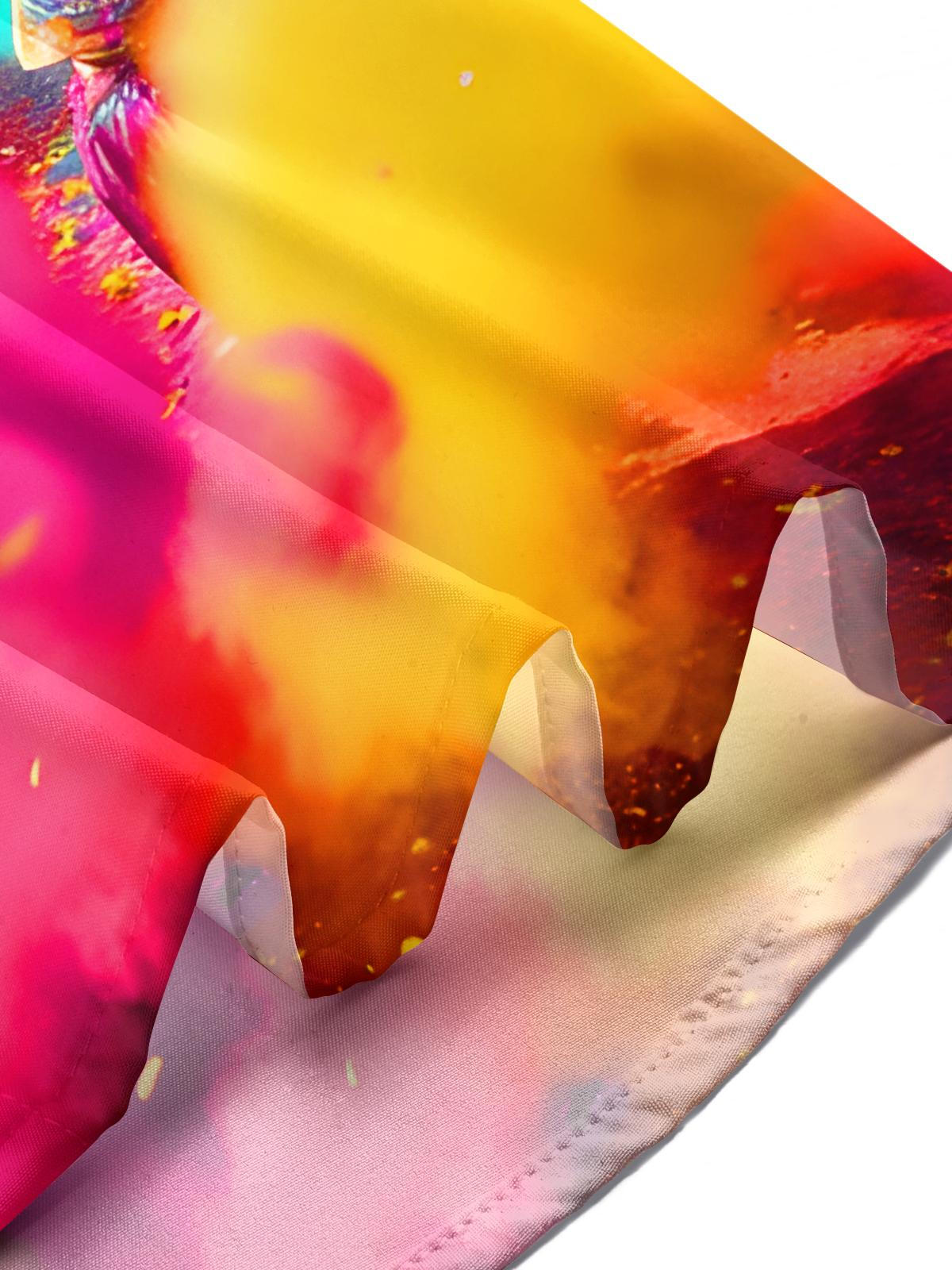 Fun Colorful Run Festival Men's Pocket Short Sleeve Shirts