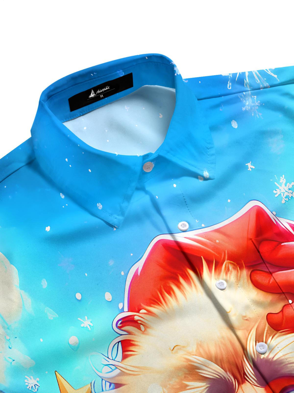 Funny Santa Claus Gifts Xmas Men's Pocket Short Sleeve Shirts