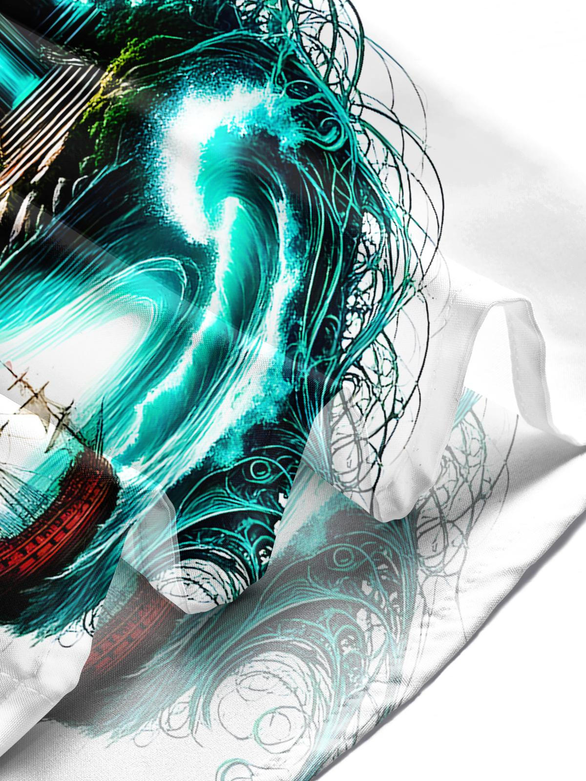 Hawaiian Lighthouse Boat Men's Pocket Short Sleeve Shirts