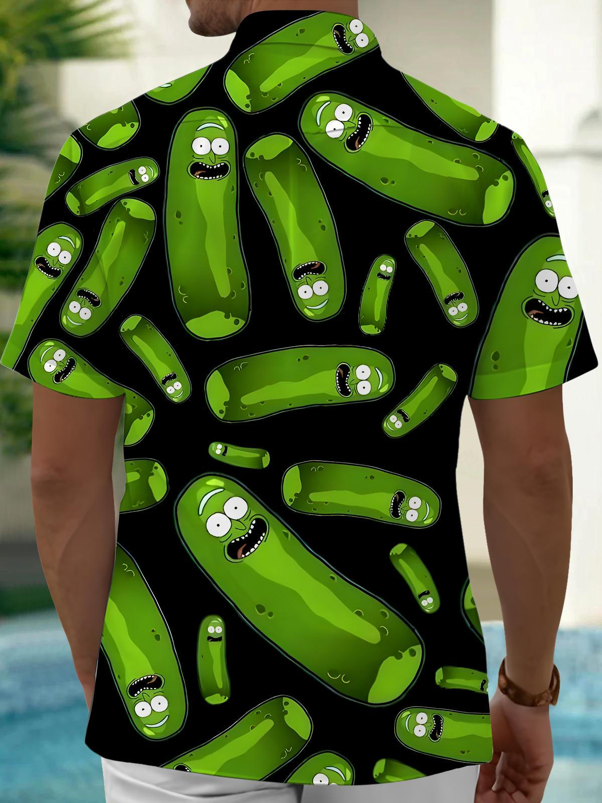 Cucumber Men's Pocket Short Sleeve Shirts