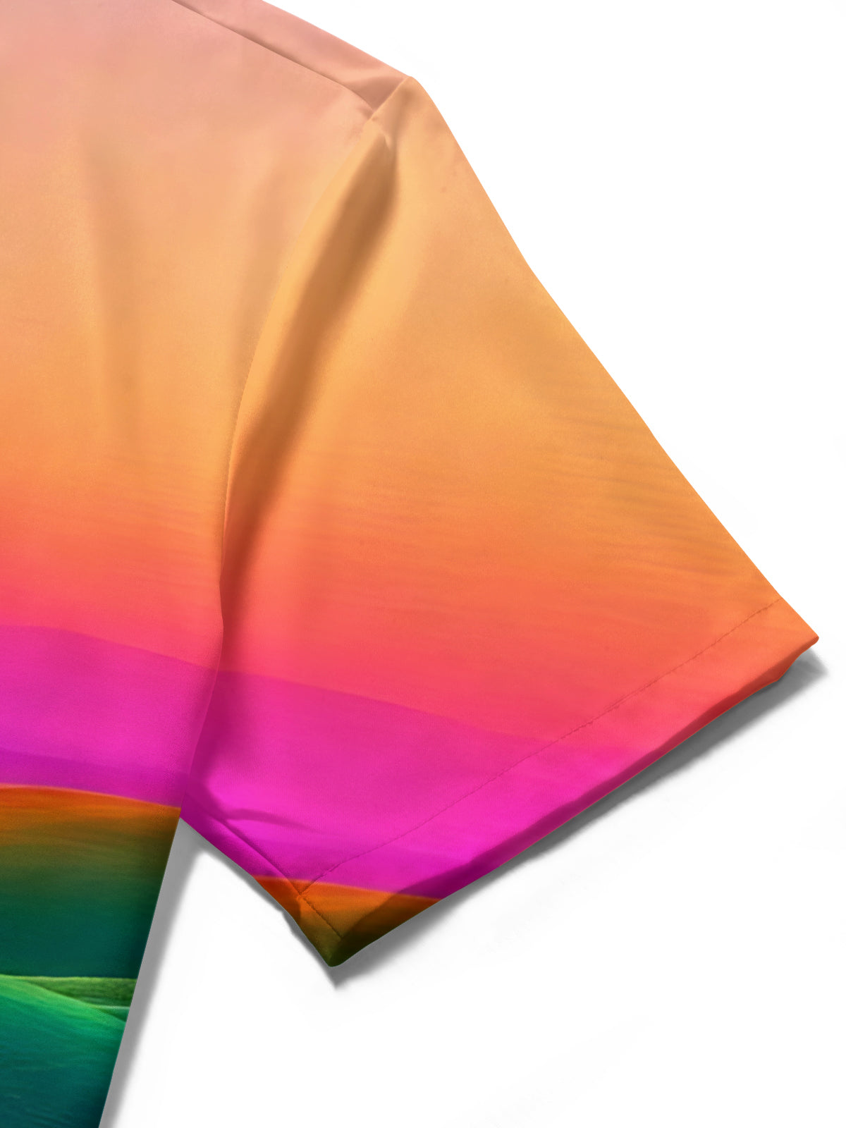 Colorful Hill Scenery Print Men's Pocket Short Sleeve Shirts