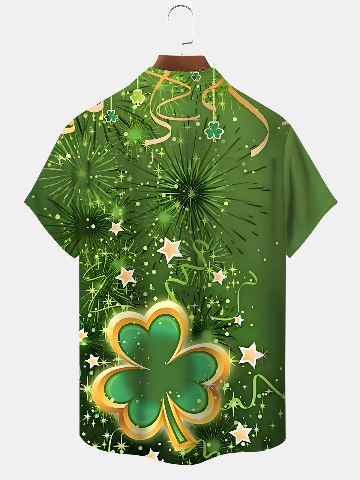 St. Patrick's Day Leaf Men's Pocket Short Sleeve Shirts