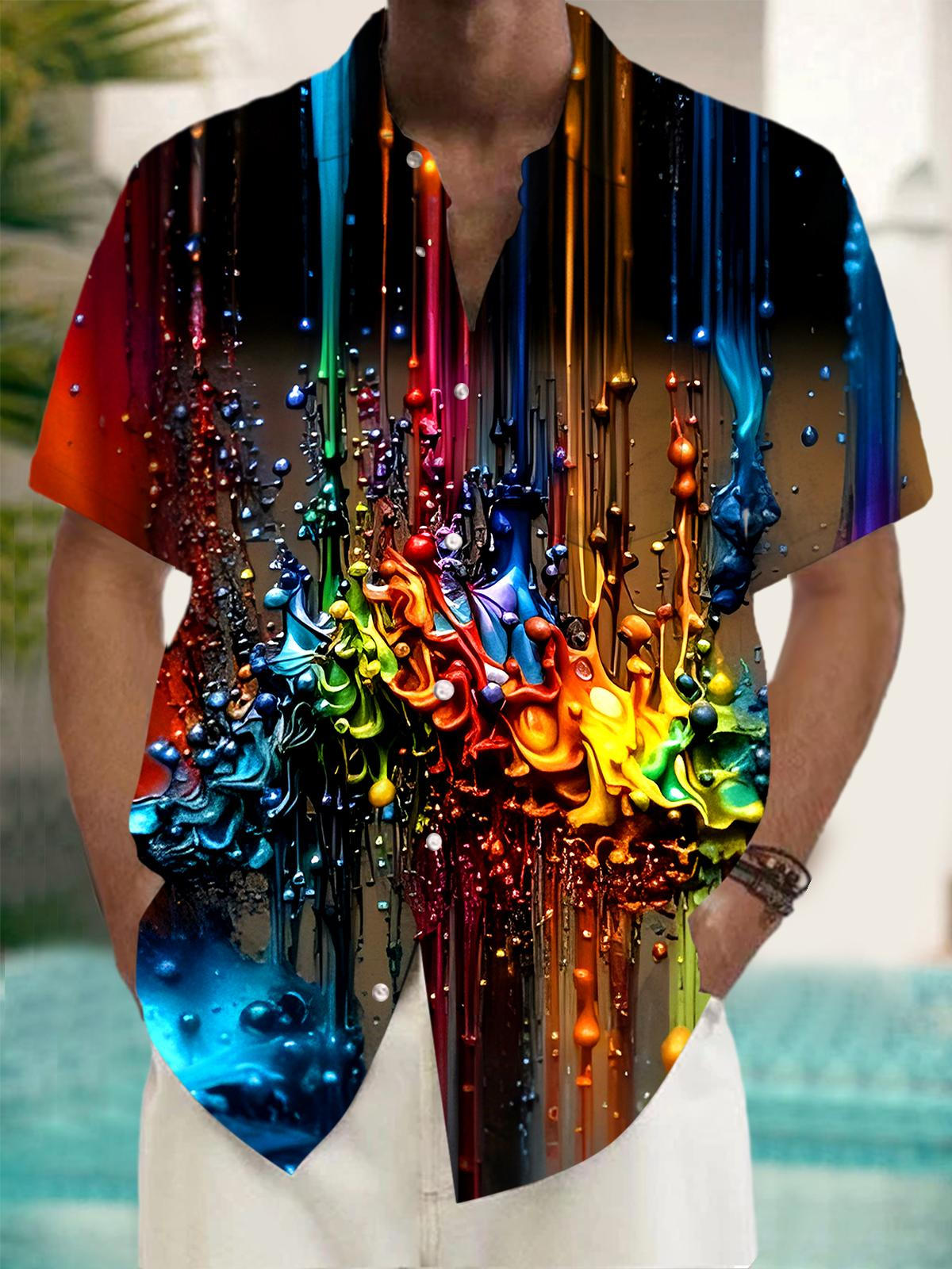 Tie Dye Men's Pocket Short Sleeve Shirts