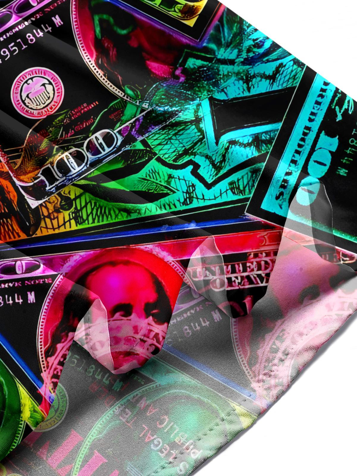 Dollar Print Men's Pocket Short Sleeve Shirts