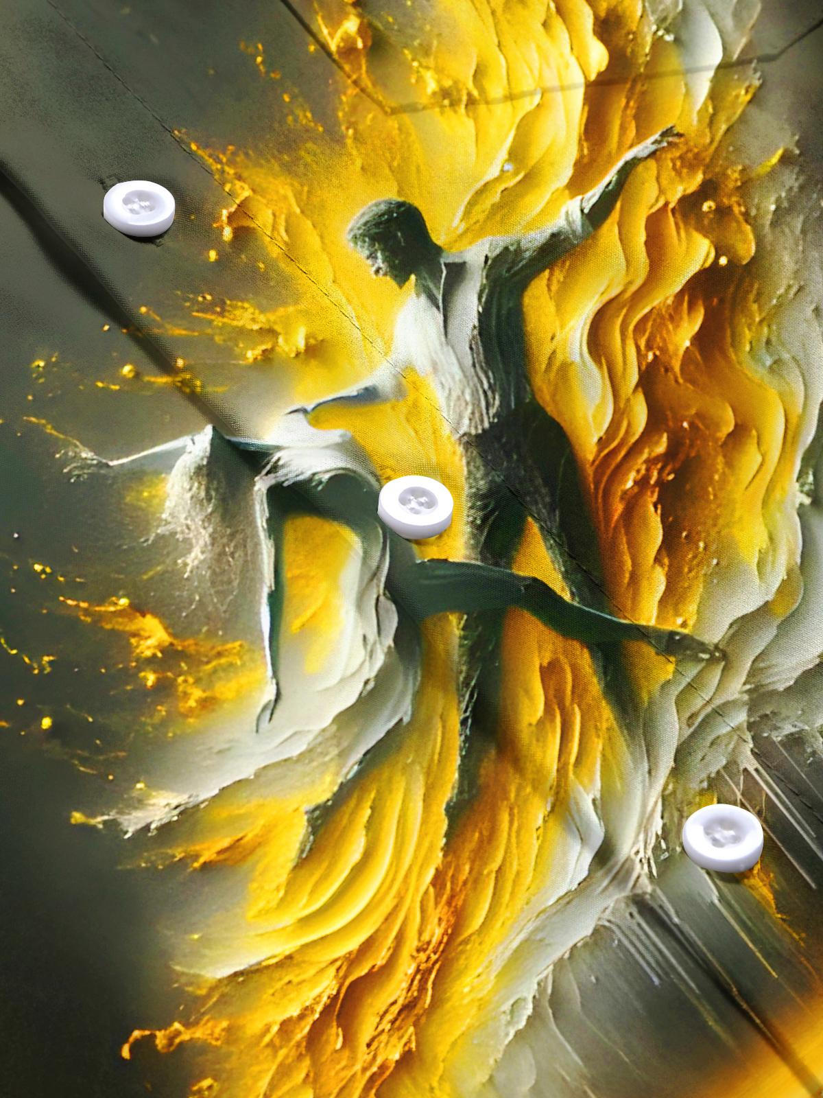 Art Flowing Colors Dance Men's Pocket Short Sleeve Shirts