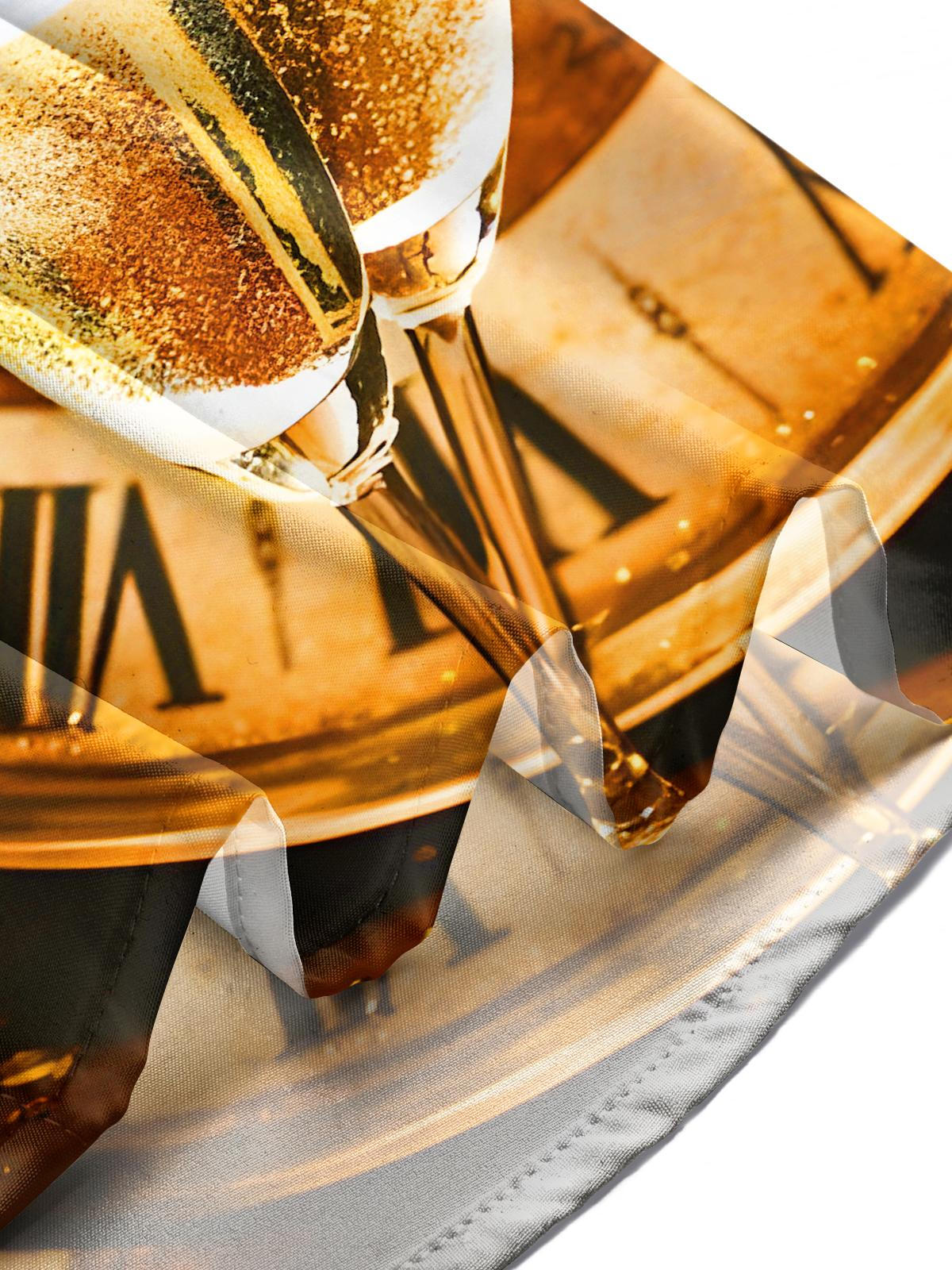 Festive Champagne Fireworks Countdown Clock Men's Pocket Short Sleeve Shirts