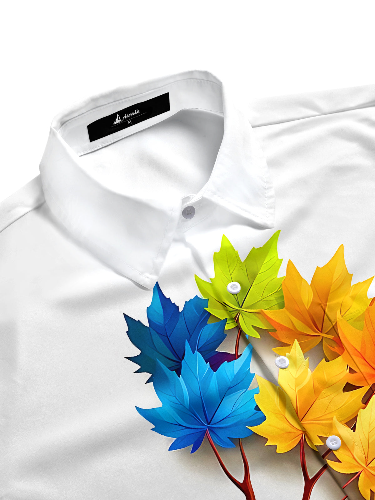 Maple Leaf Print Men's Pocket Short Sleeve Shirts