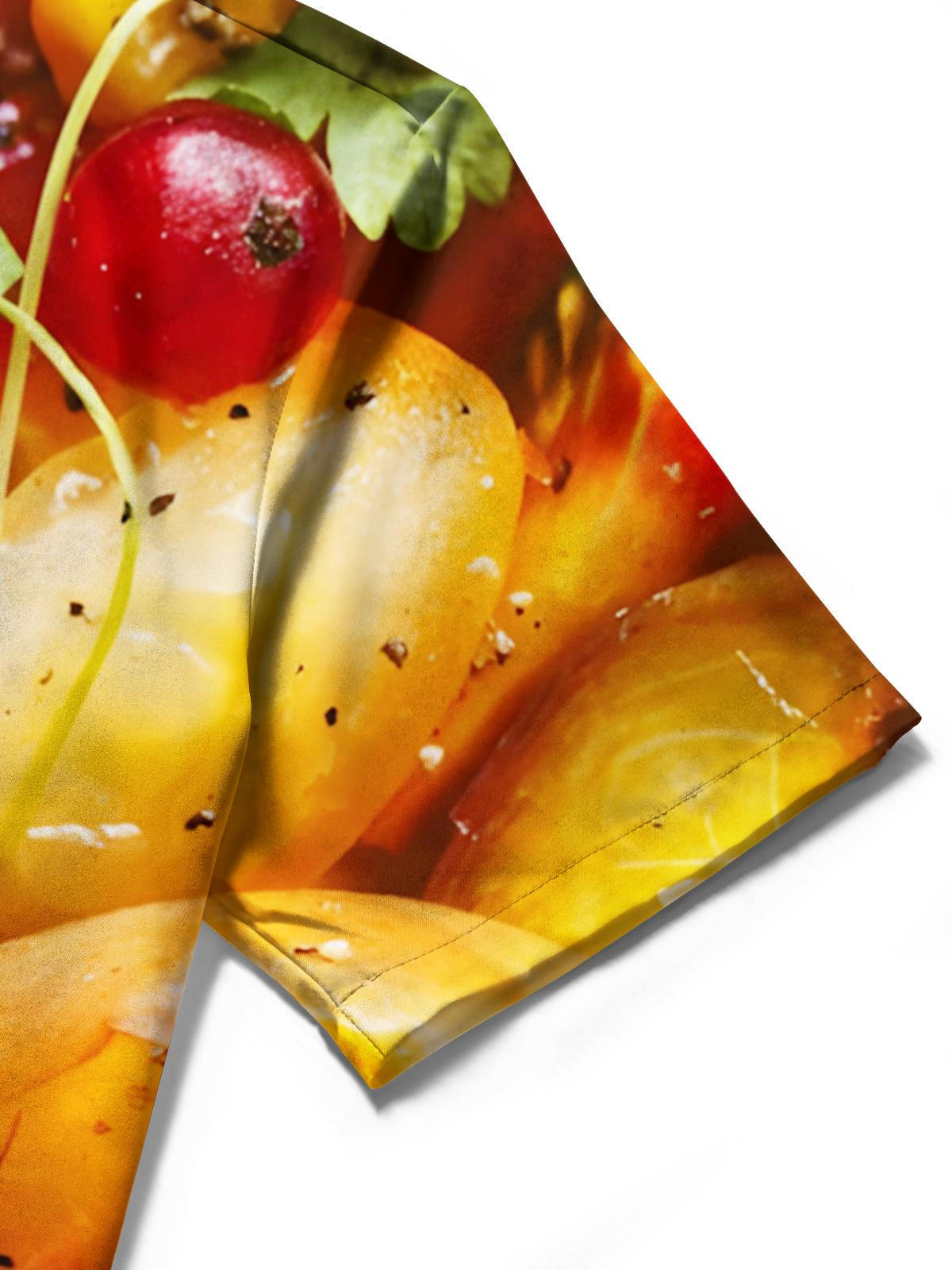 Salad Print Men's Pocket Short Sleeve Shirts