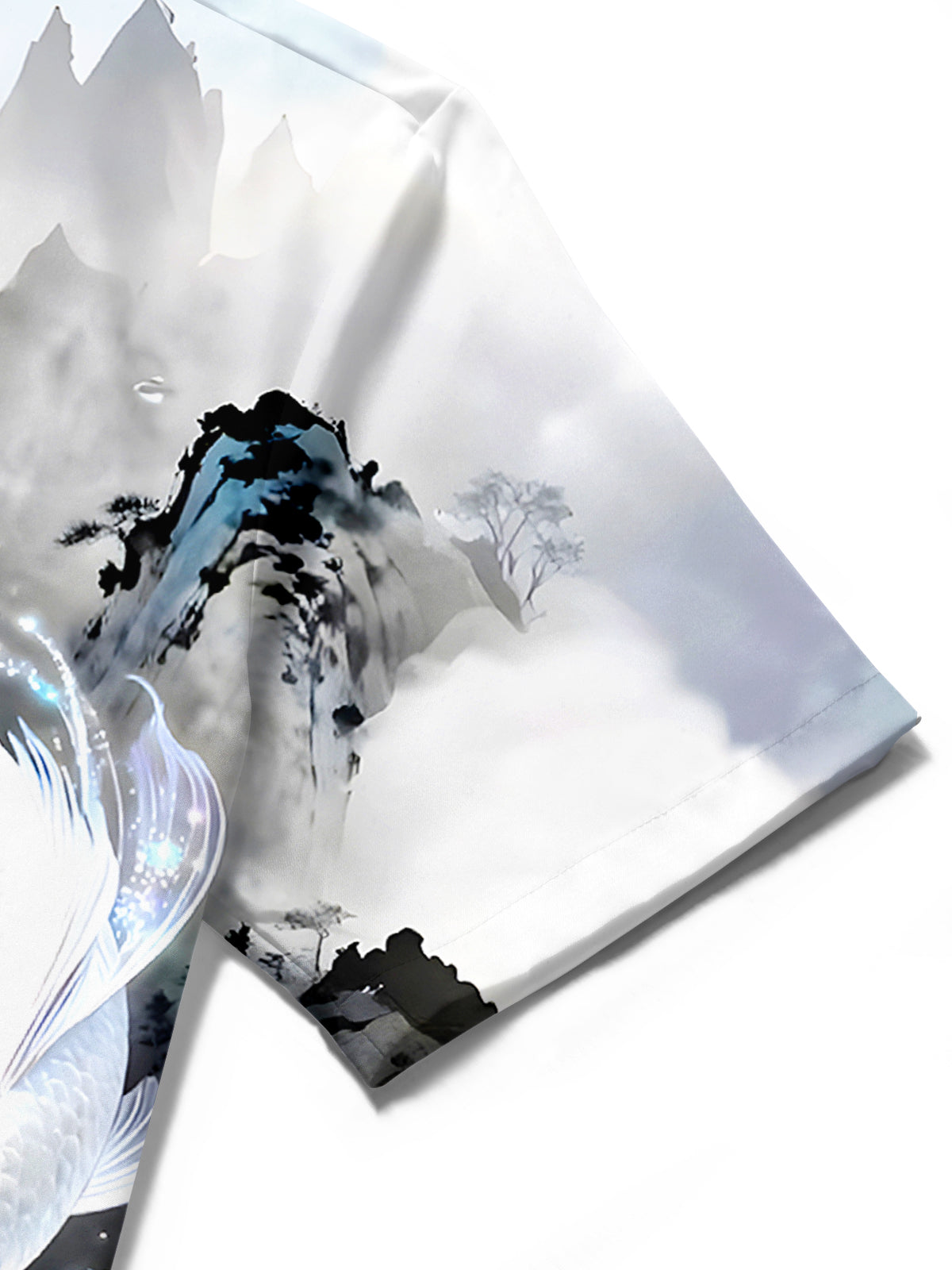 Wash Painting Gold Fish Men's Pocket Short Sleeve Shirts