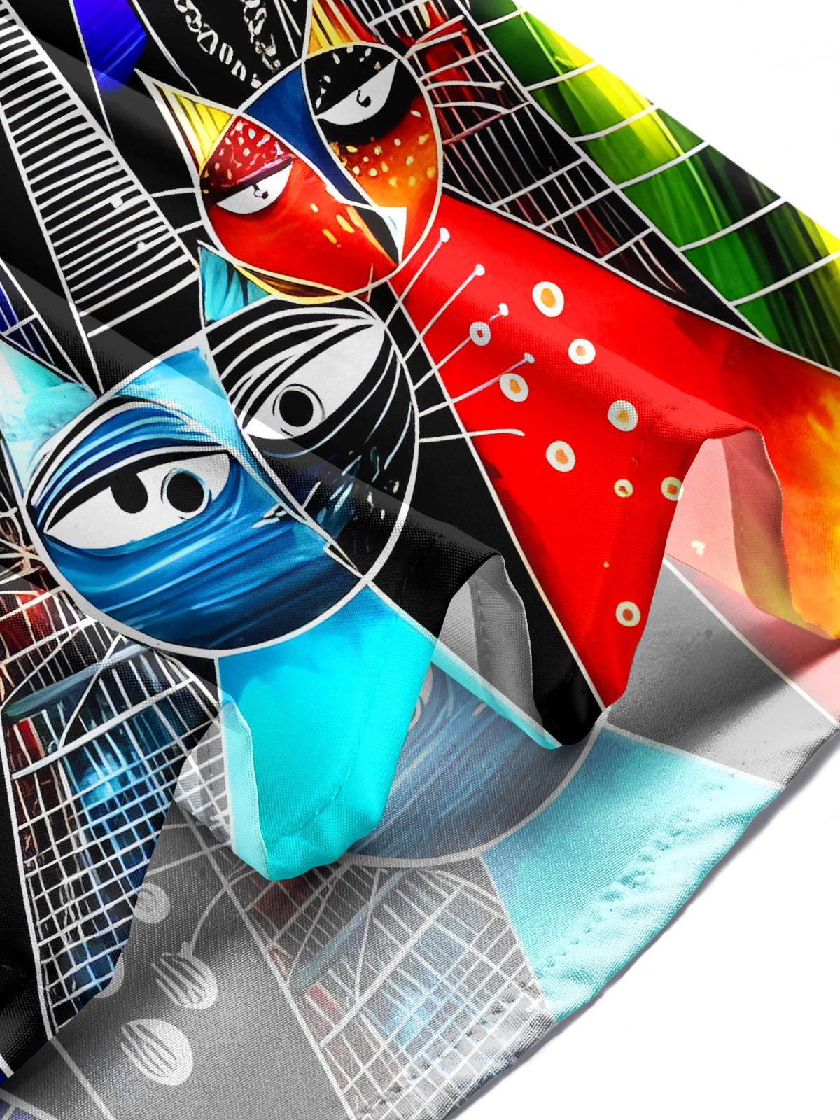 Funny Cat Men's Pocket Short Sleeve Shirts