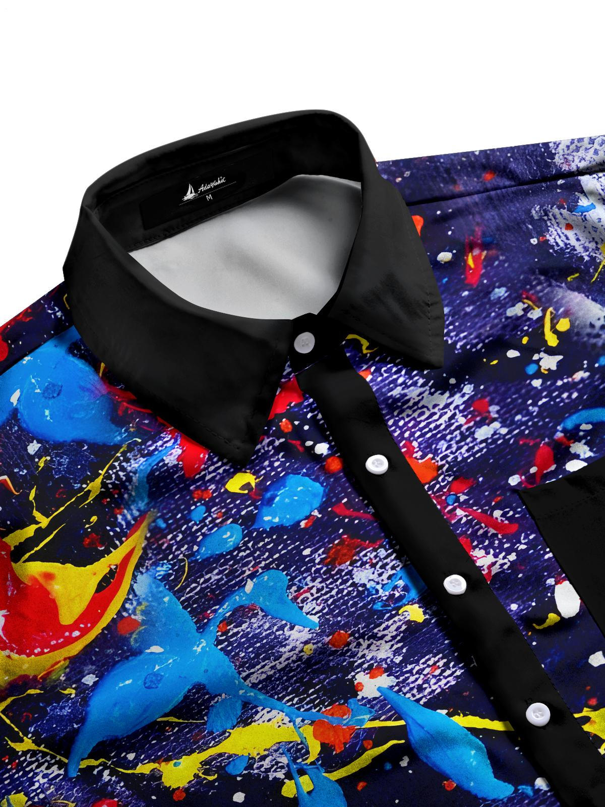 Tie Dye Men's Pocket Short Sleeve Shirts