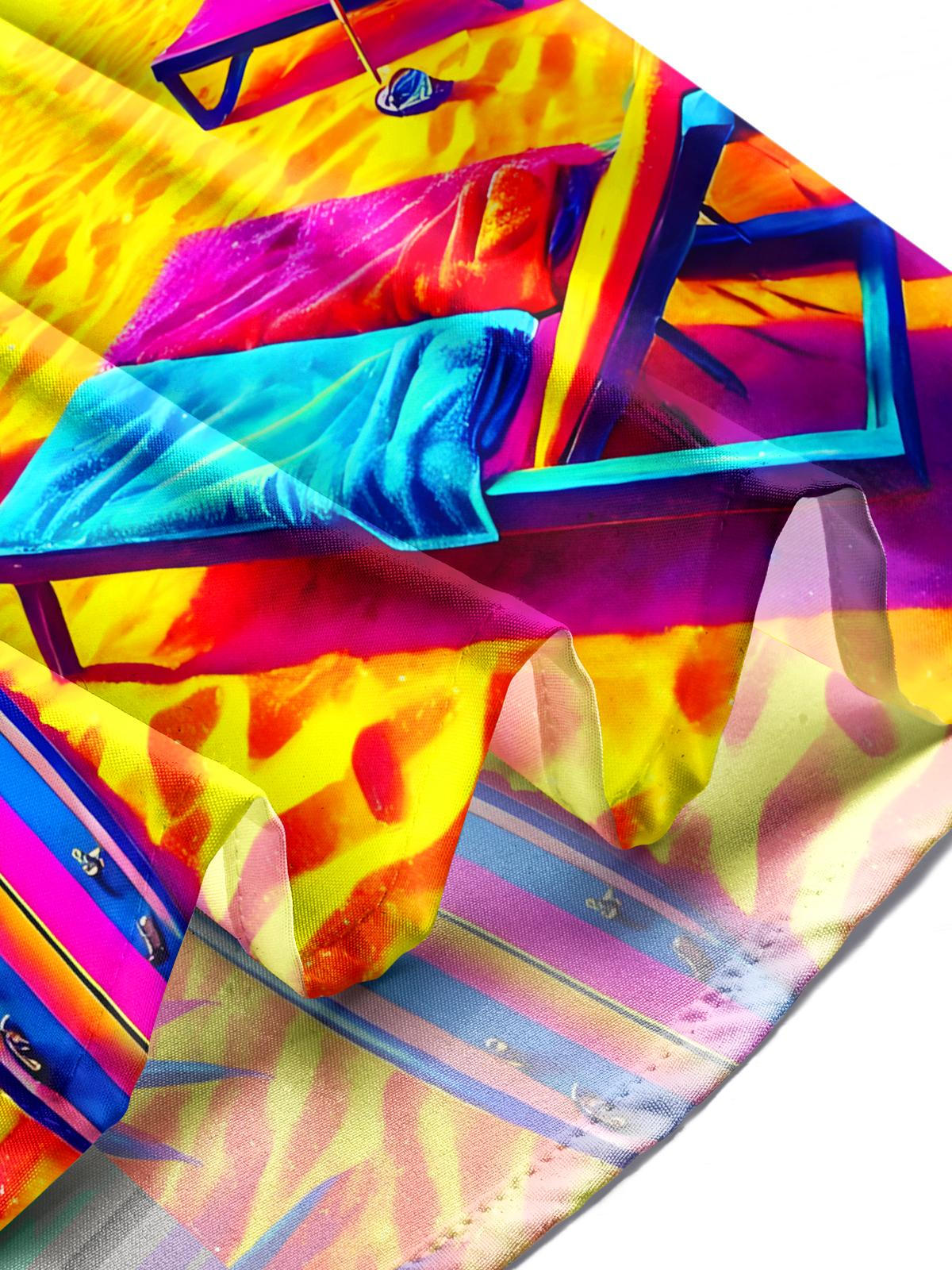 Hawaiian Beach Print Men's Pocket Short Sleeve Shirts