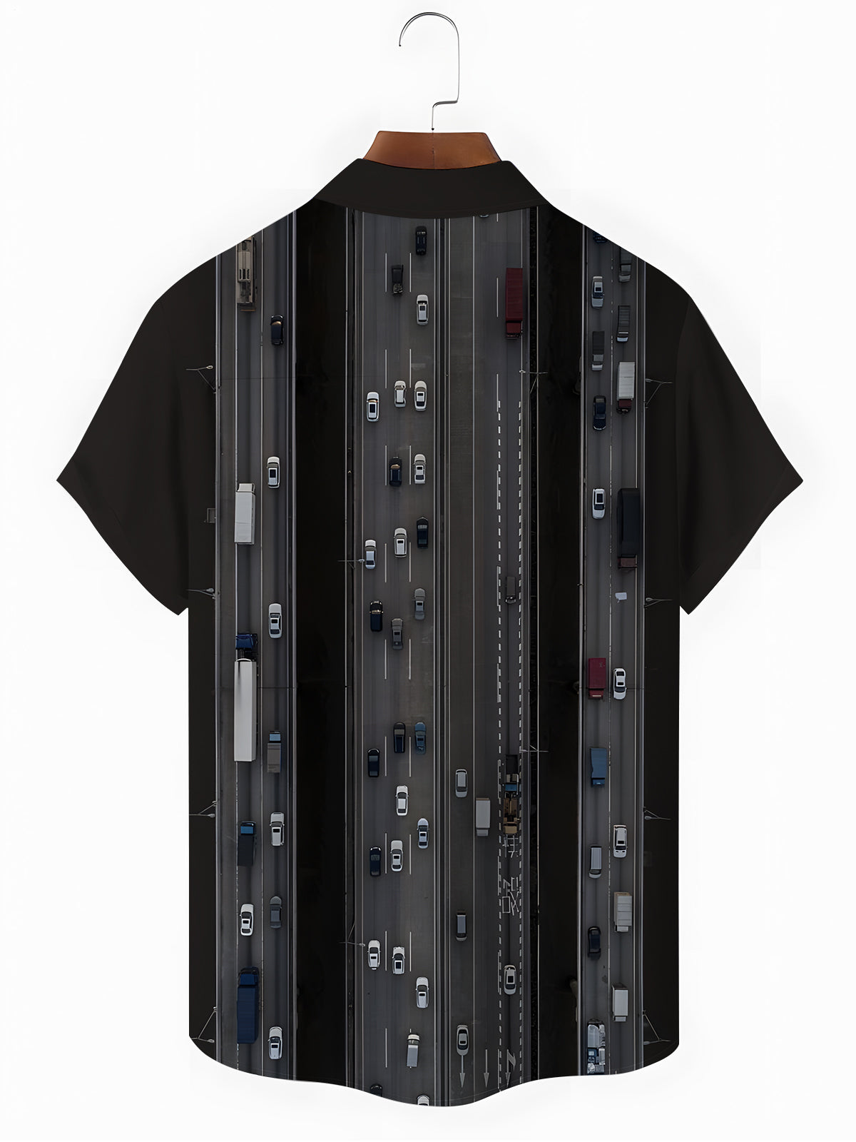 Road Print Men's Pocket Short Sleeve Shirts