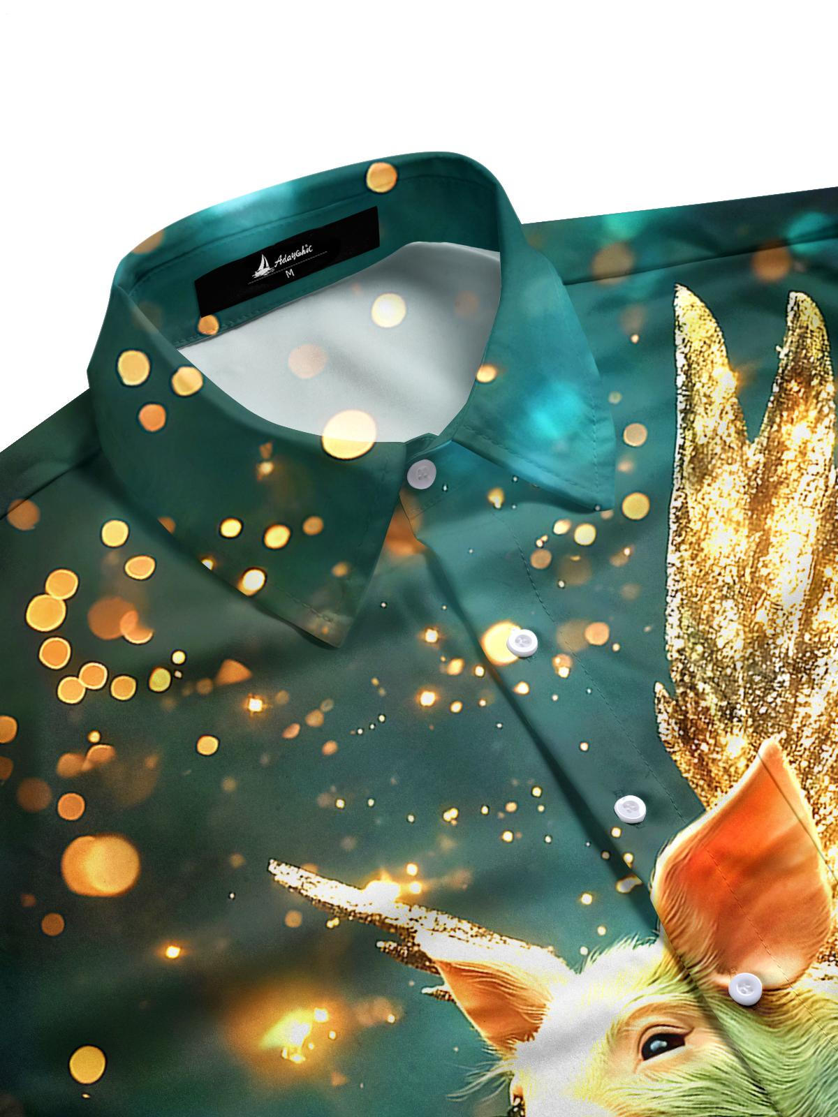 Funny Pig Men's Pocket Short Sleeve Shirts