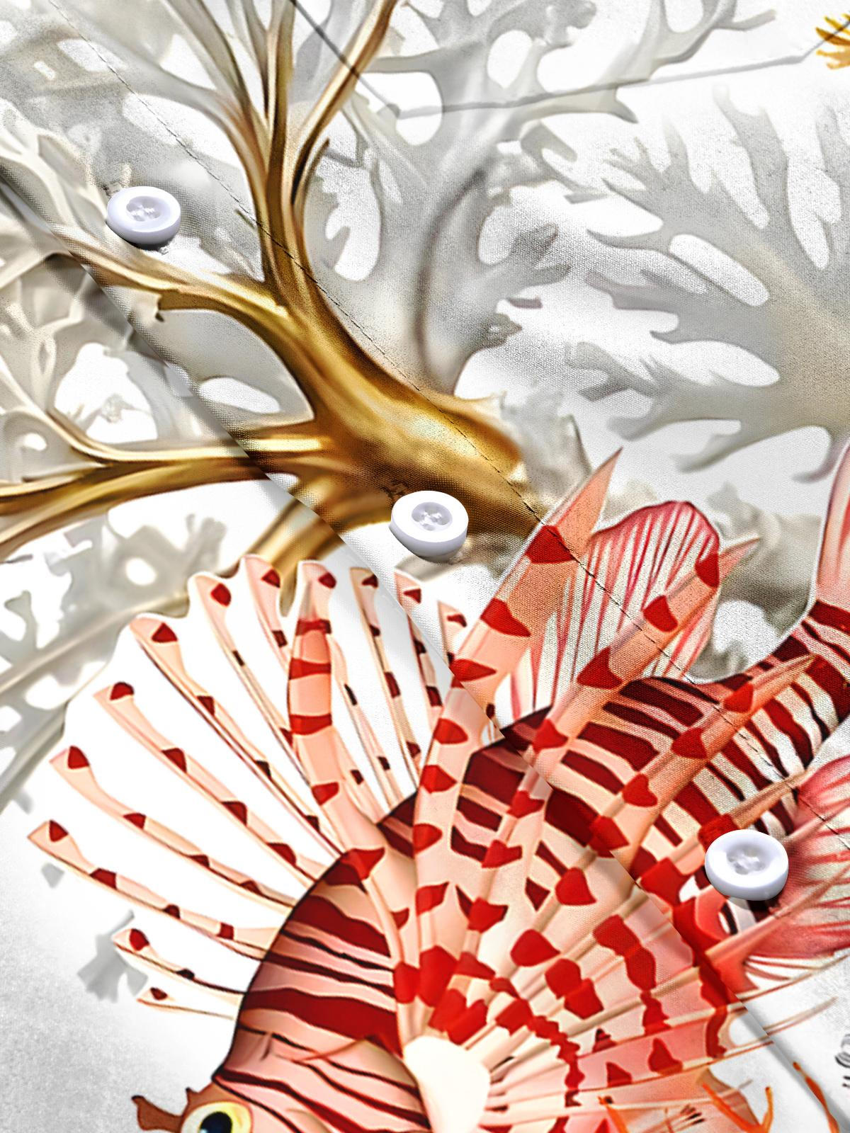 Hawaiian Fish Crab Men's Pocket Short Sleeve Shirts