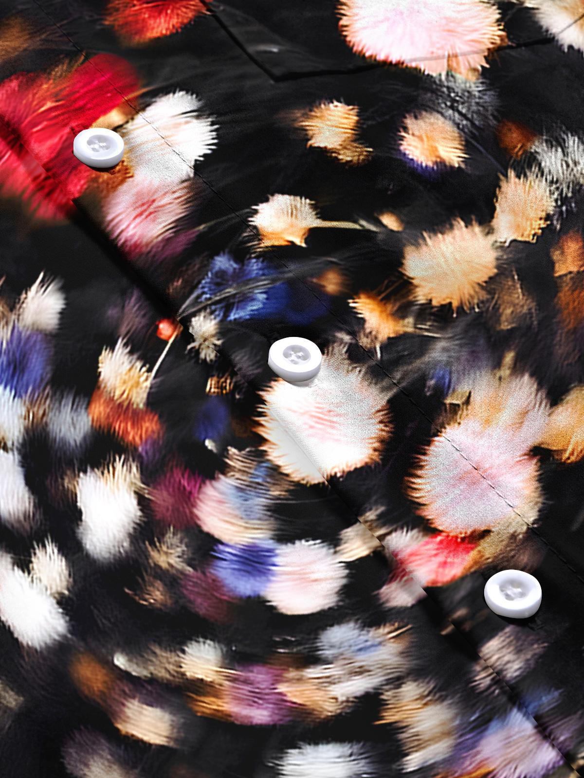 Tie Dye Floral Men's Pocket Short Sleeve Shirts