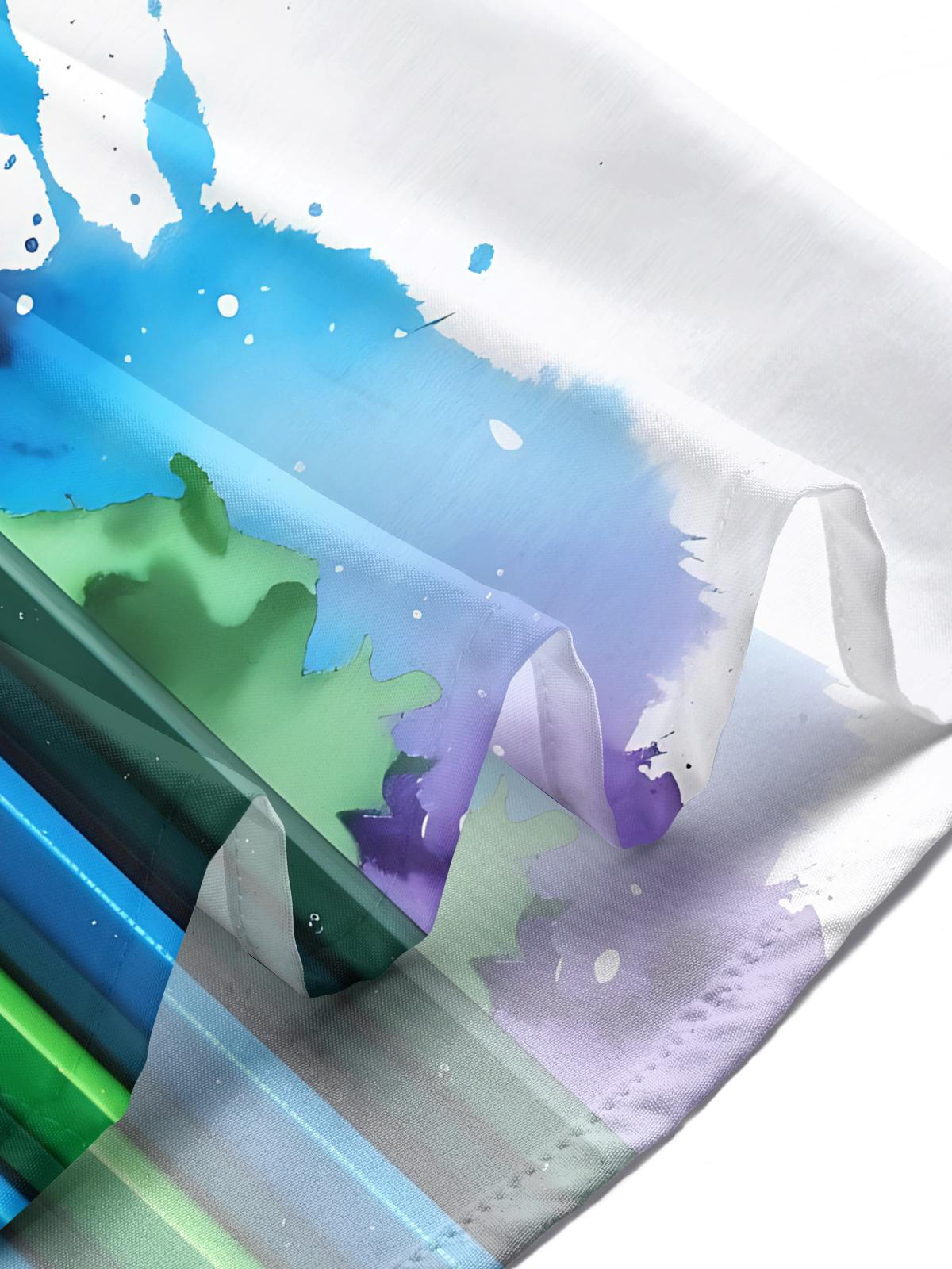 Brush Print Men's Pocket Short Sleeve Shirts