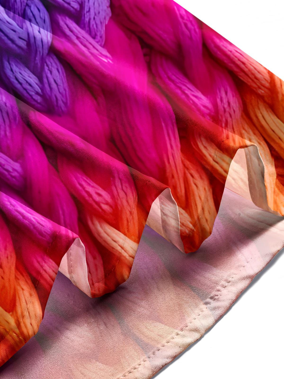 Rainbow Braided Rope Print Men's Pocket Short Sleeve Shirts