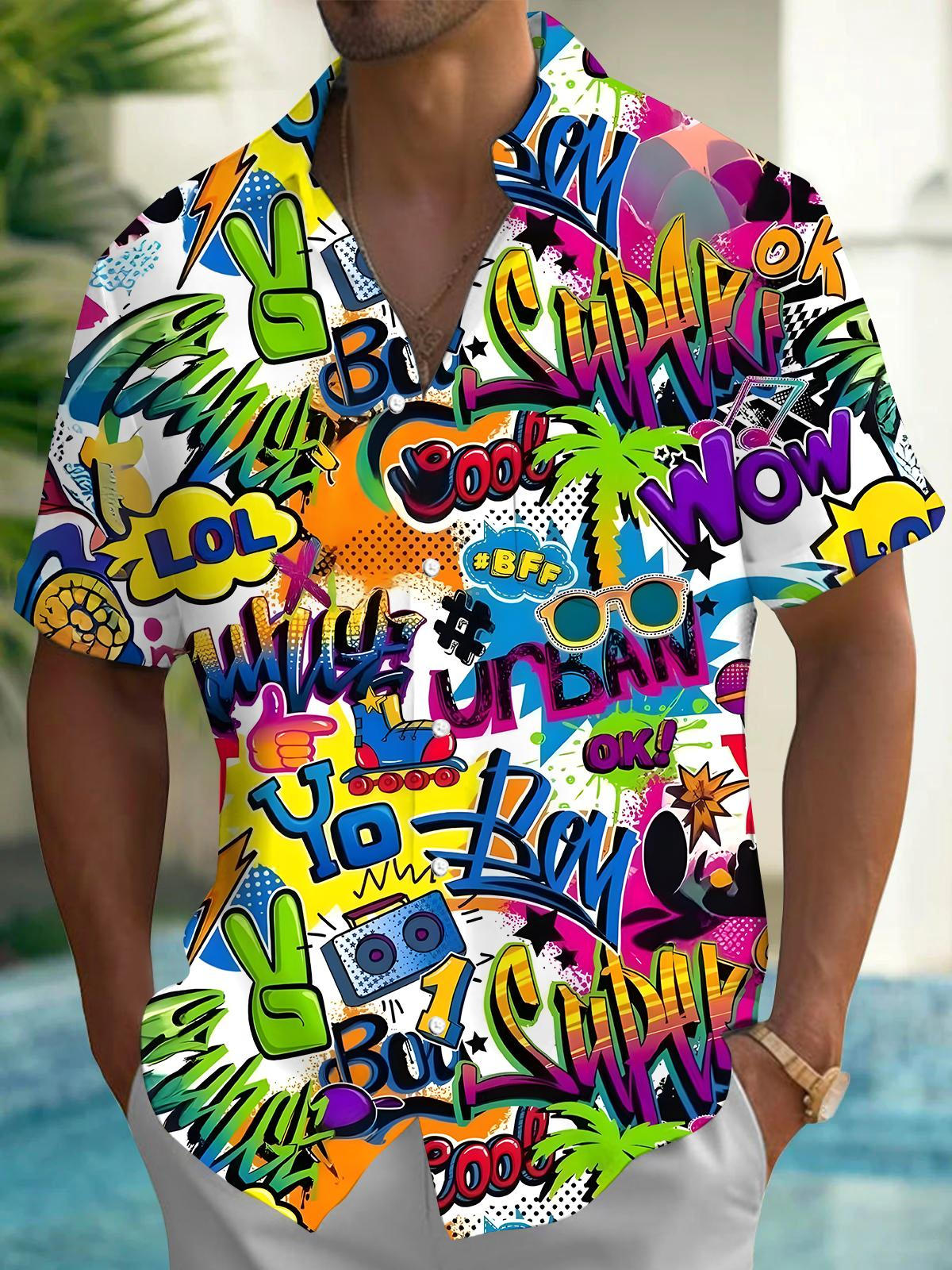 Hawaiian Men's Pocket Short Sleeve Shirts