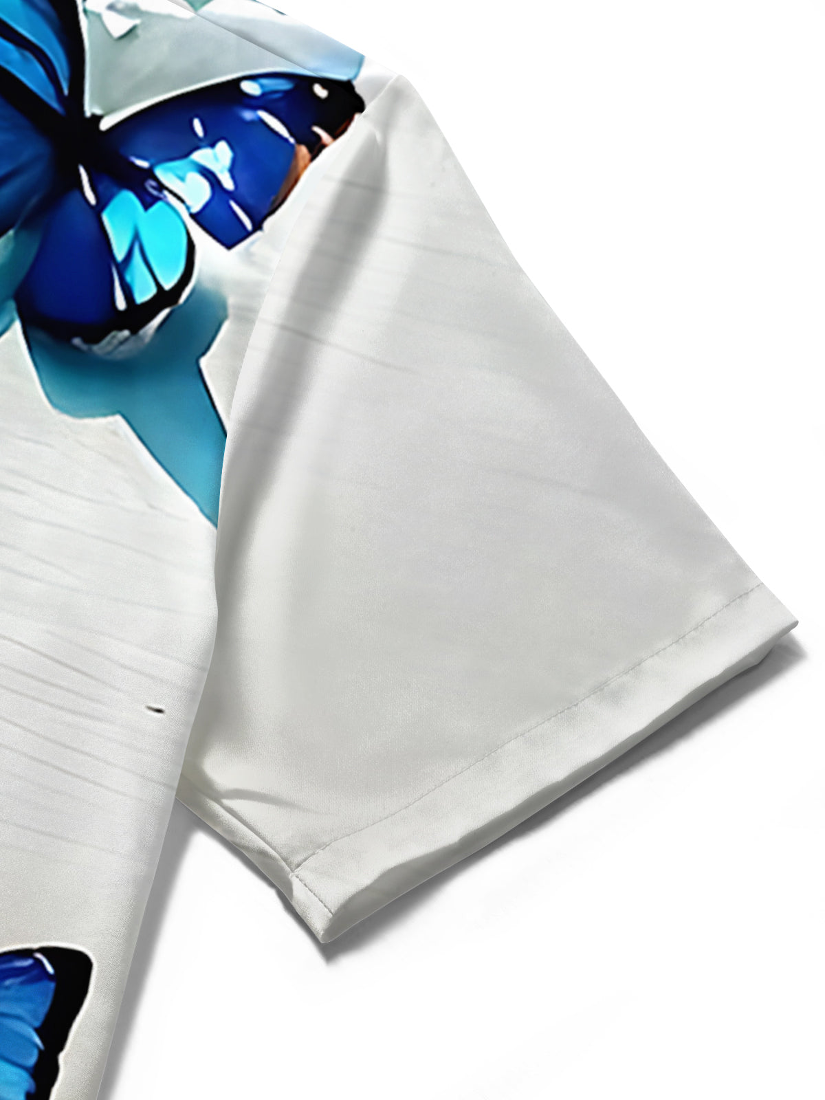 Butterfly Seawater Print Men's Pocket Short Sleeve Shirts