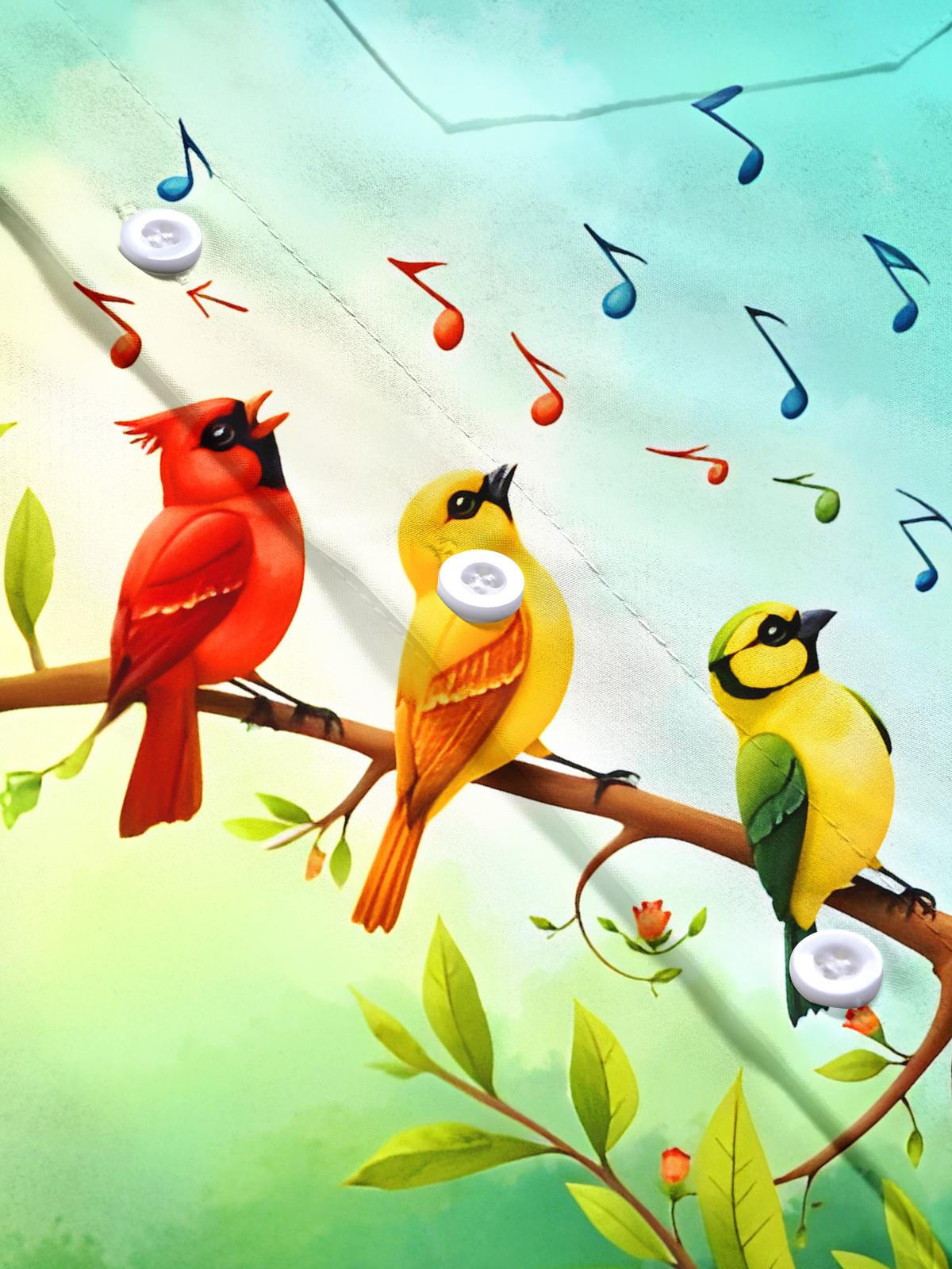 Fun Colorful Lark Music Notes Men's Pocket Short Sleeve Shirts