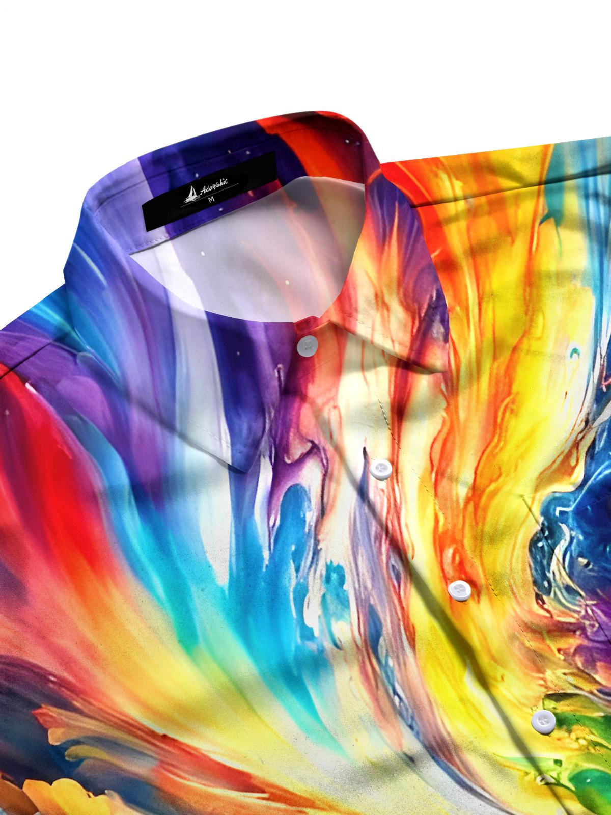 Abstract Men's Pocket Long Sleeve Shirts
