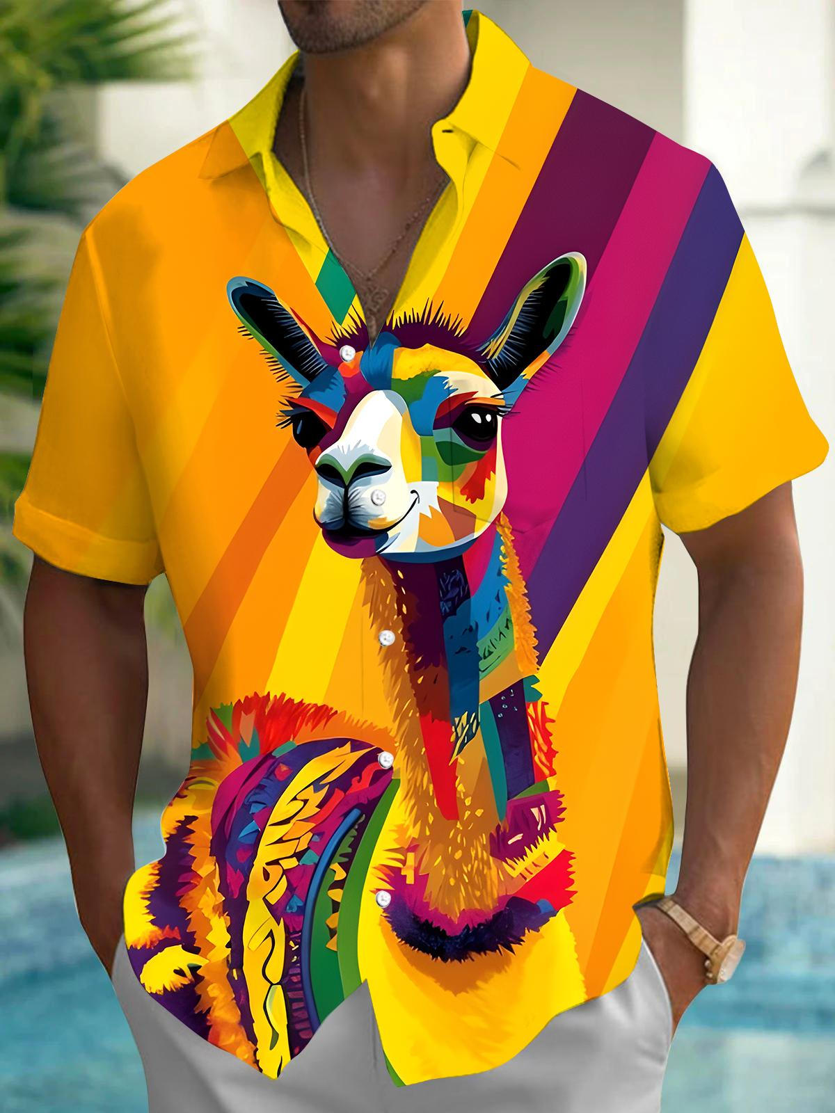 Alpaca Men's Pocket Short Sleeve Shirts