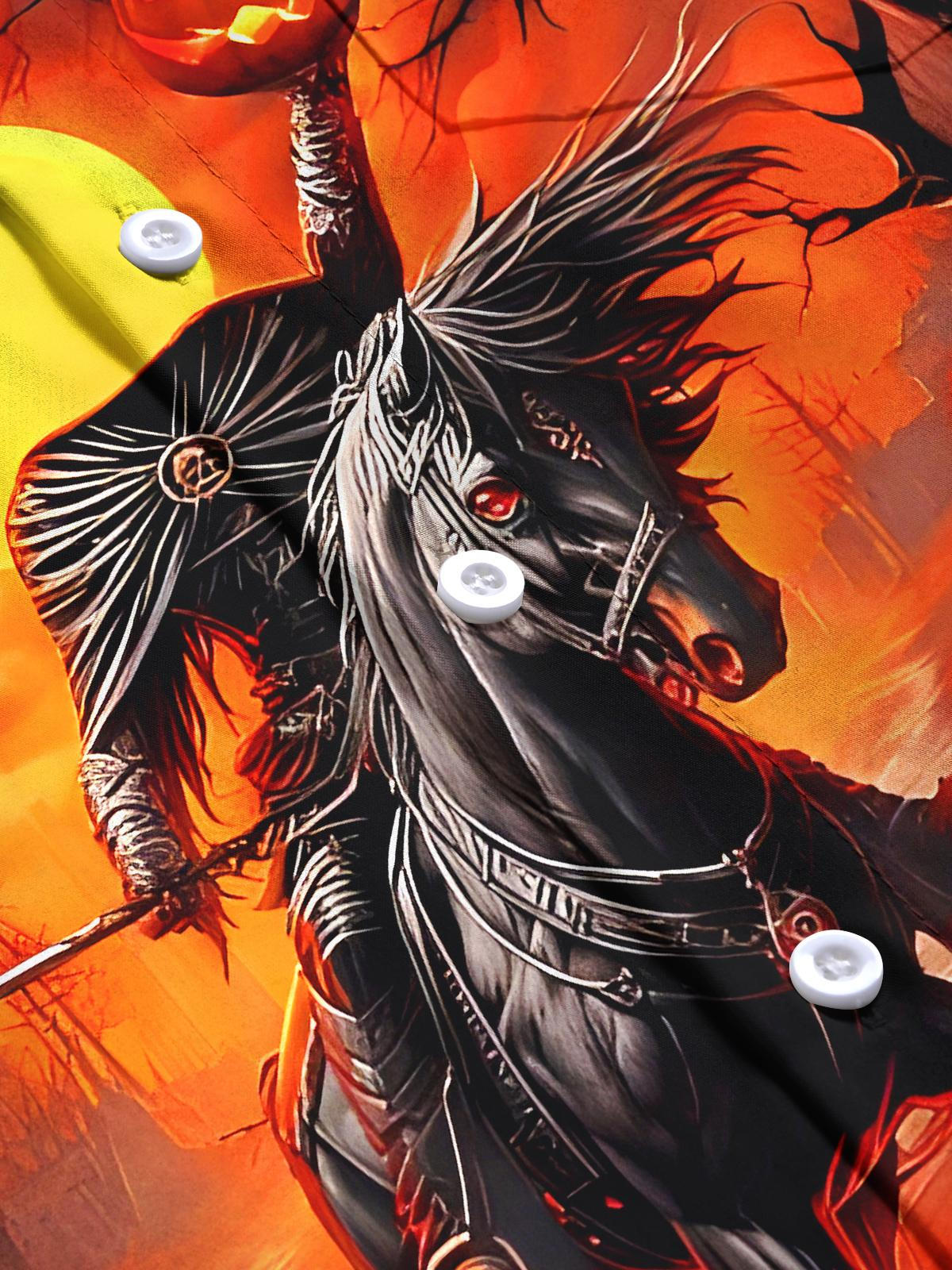 Halloween Men's Pocket Long Sleeve Shirts