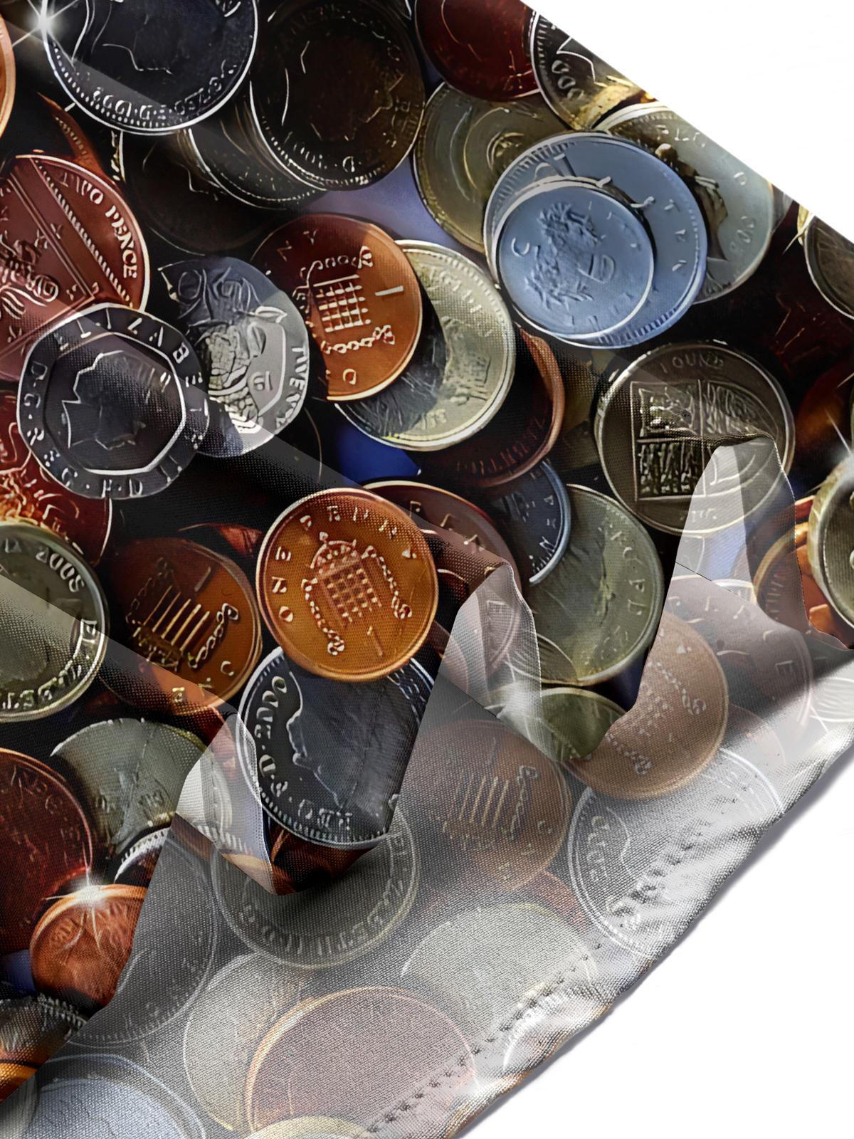 Game Coins Print Men's Pocket Short Sleeve Shirts