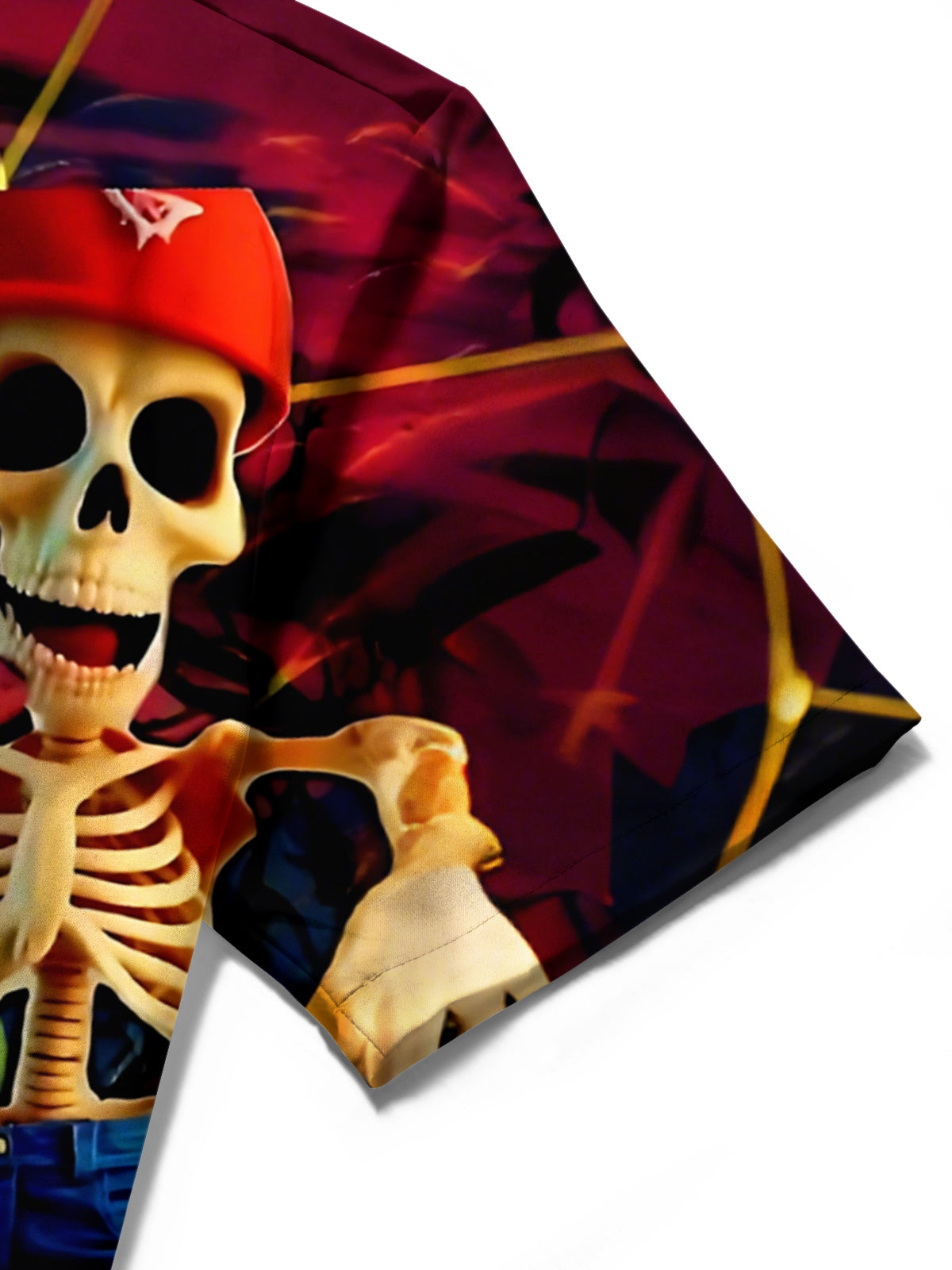 Skull Print Men's Pocket Short Sleeve Shirts