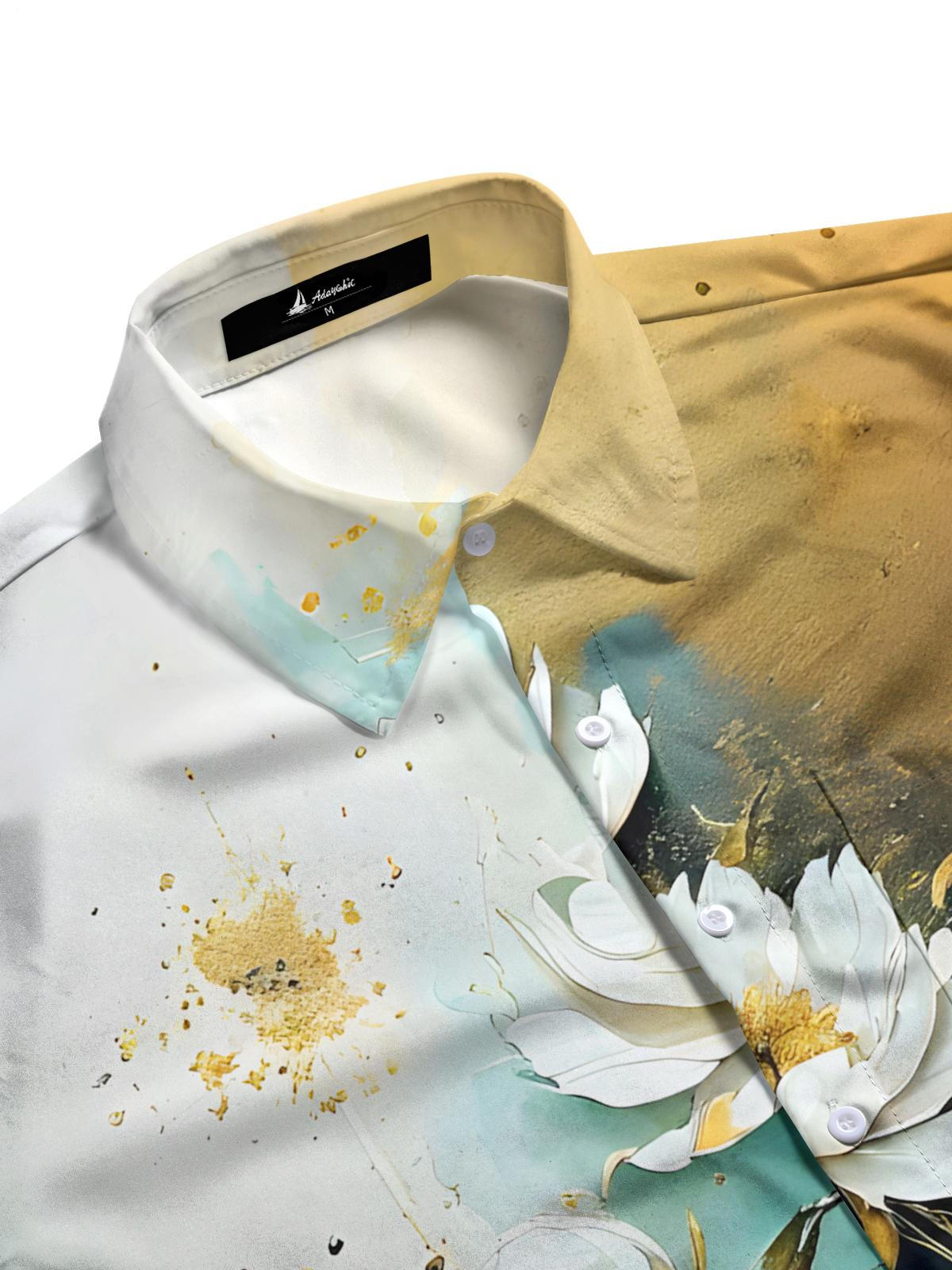 Floral Men's Pocket Short Sleeve Shirts